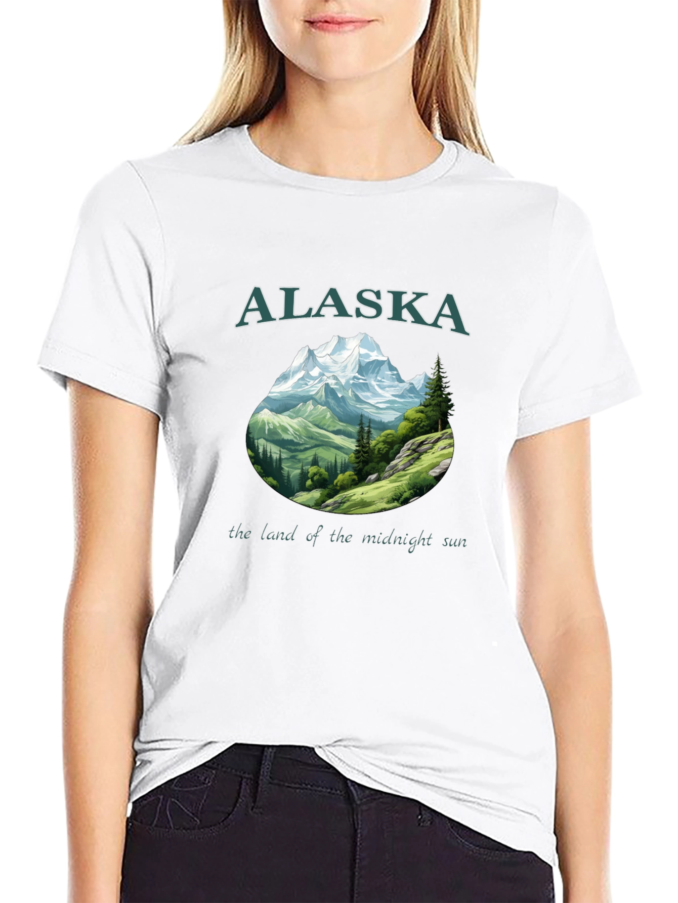 Alaska Mountain Graphic Black T-Shirt
