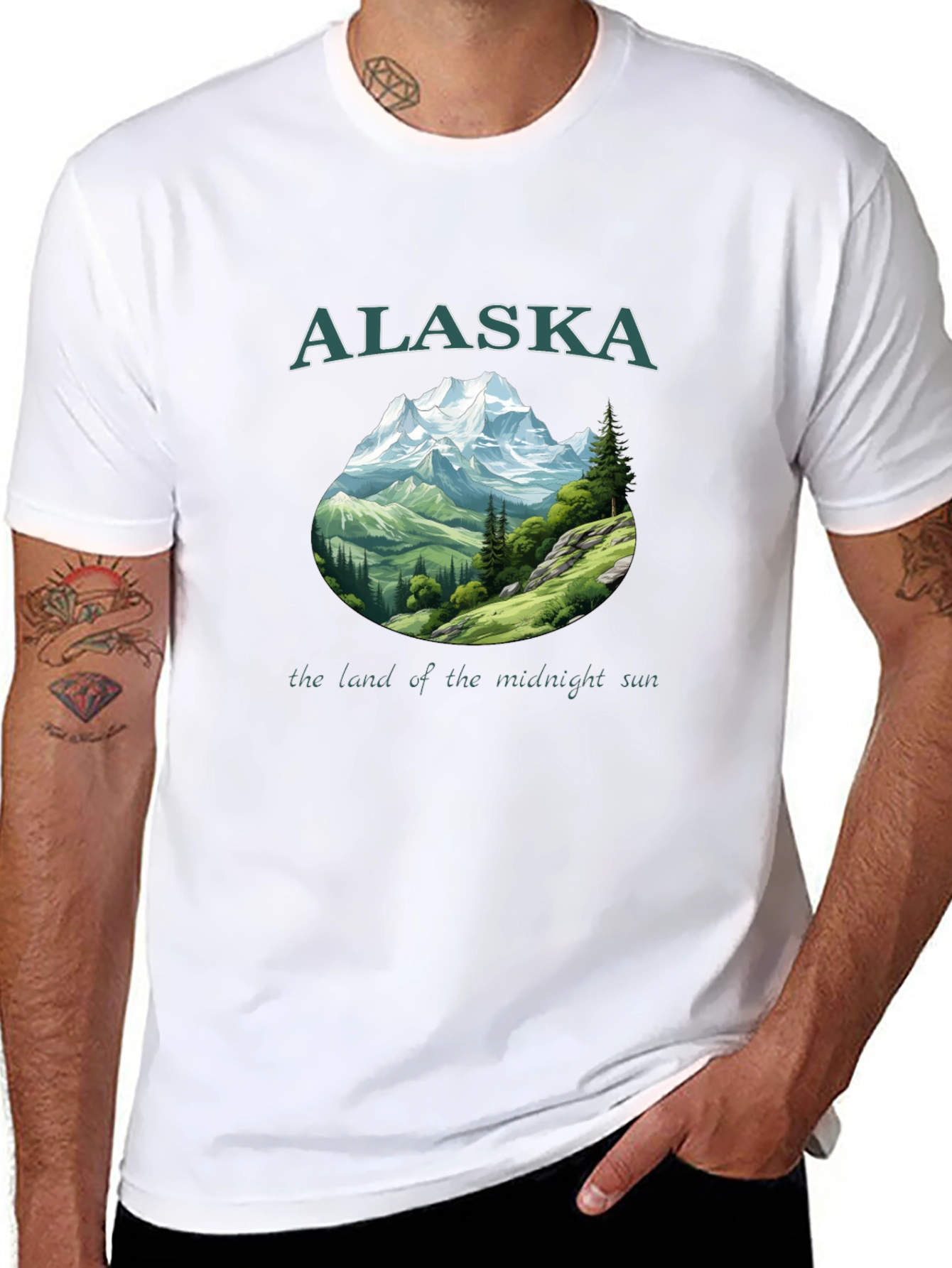 Alaska Mountain Graphic Black T-Shirt