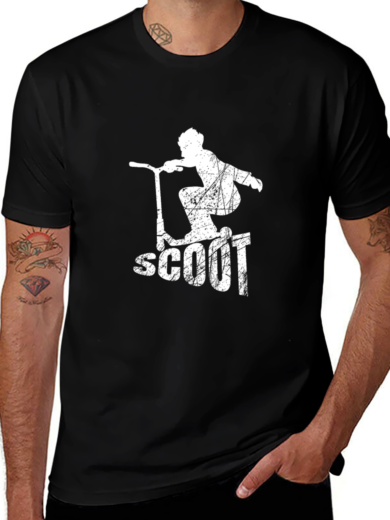 Mens Black Scoot Graphic Tee