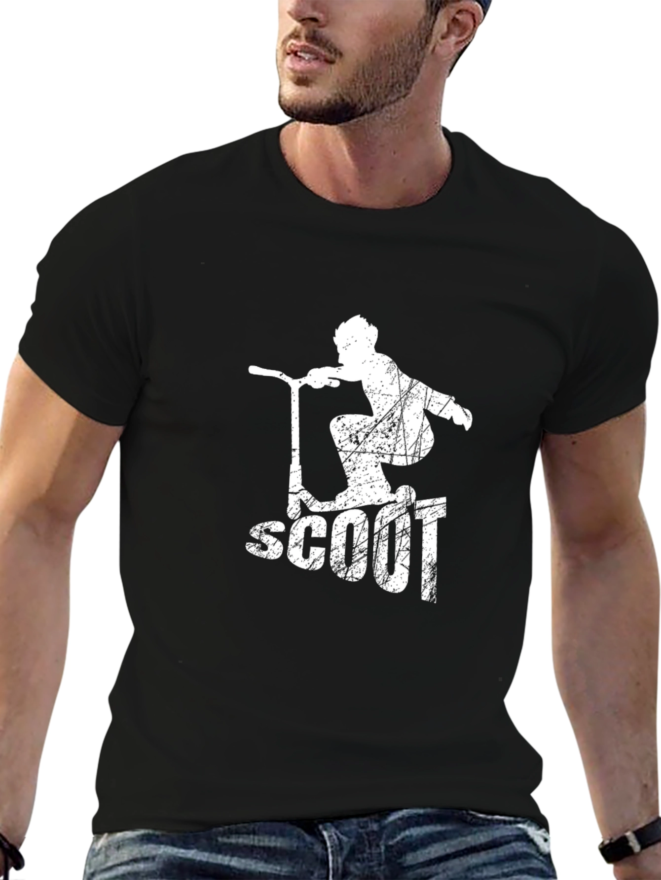Mens Black Scoot Graphic Tee