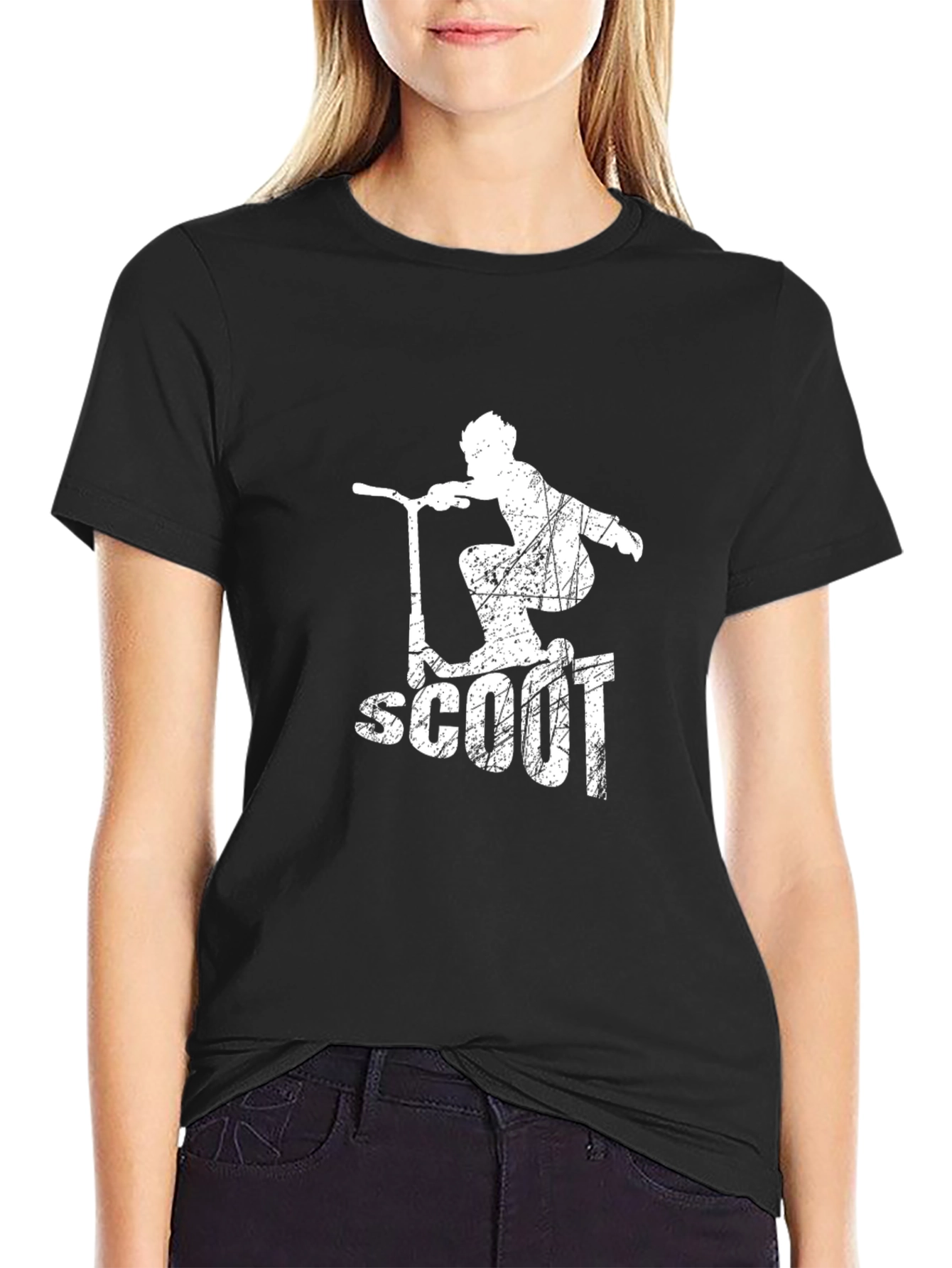 Mens Black Scoot Graphic Tee