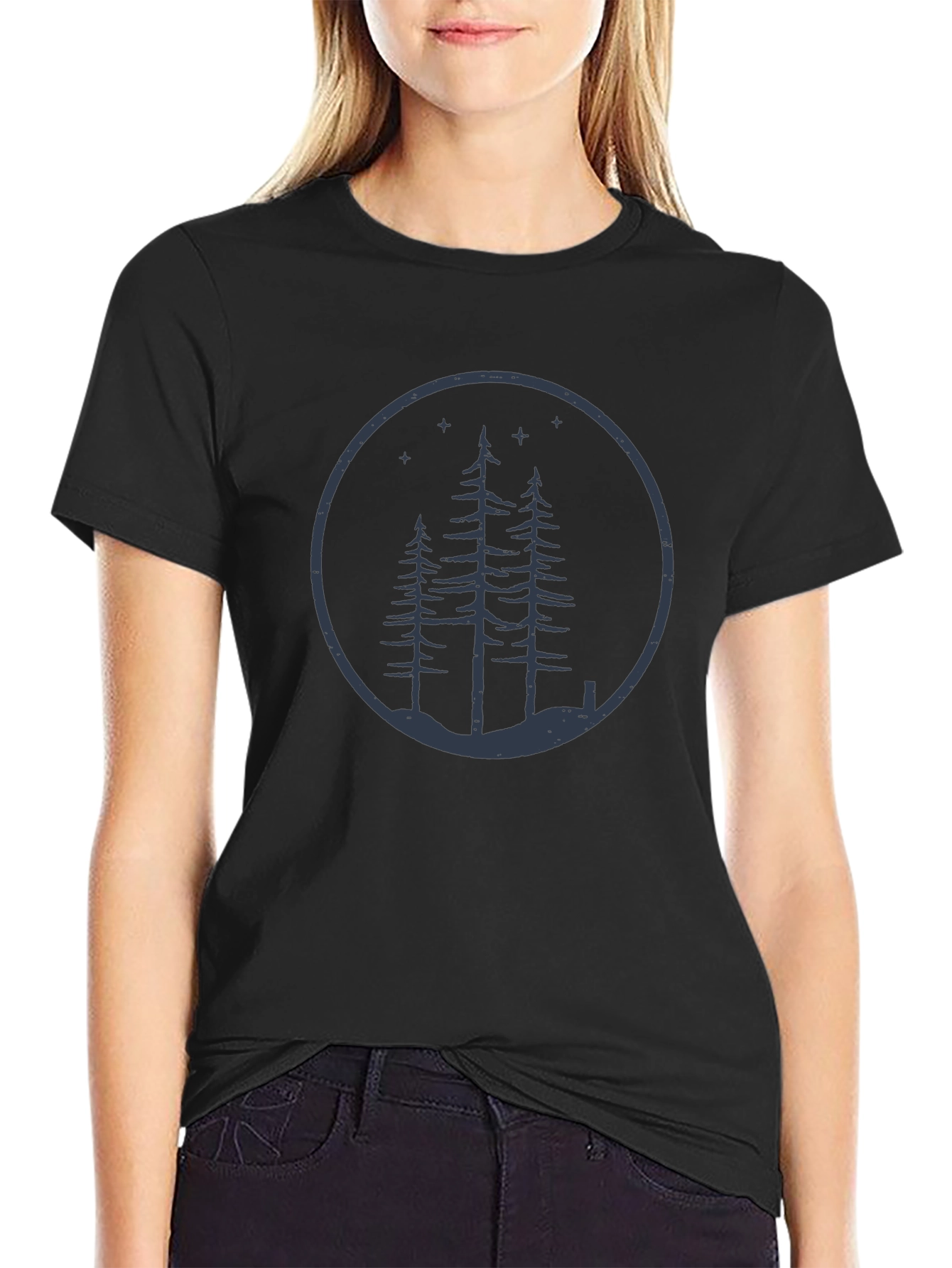 Mens Black Forest Circle Graphic Tee
