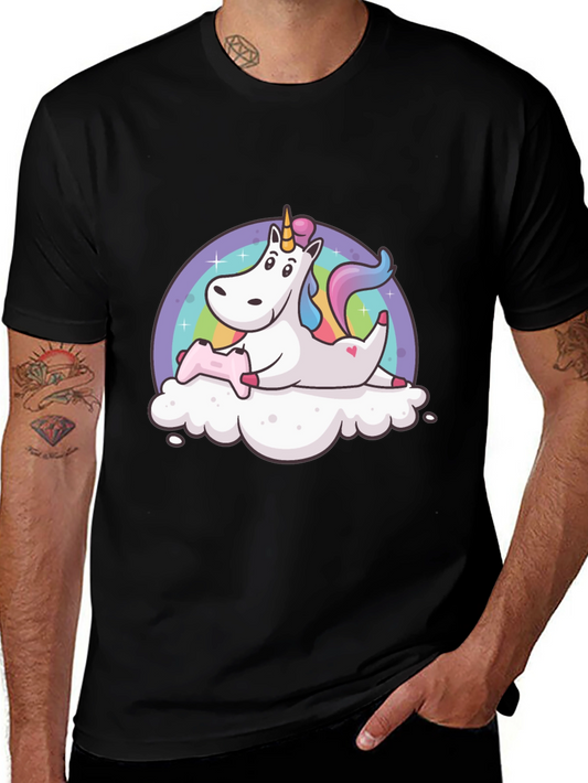 Unicorn Gamer T-Shirt - Black Cotton Tee