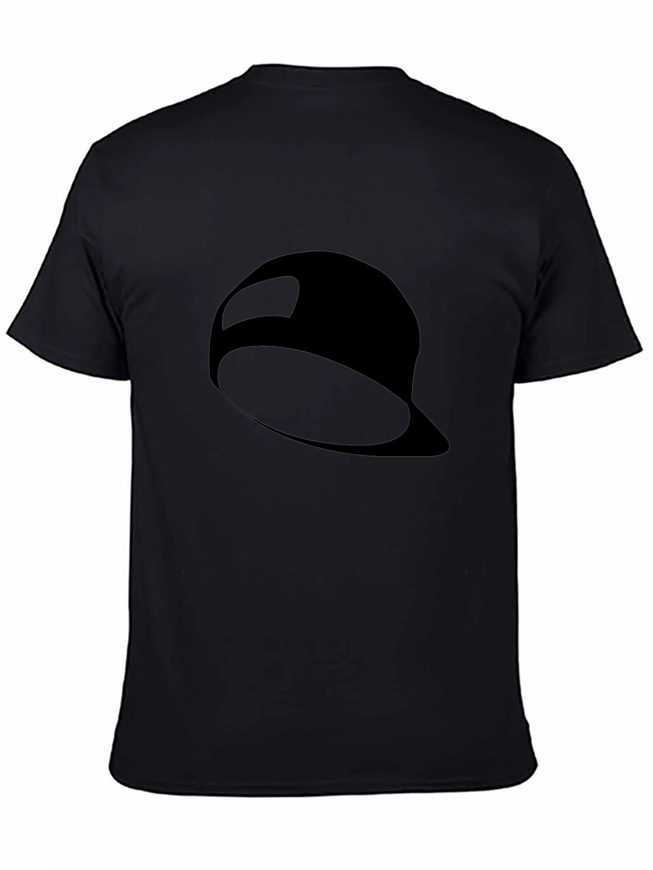 Black T-Shirt with Hat Graphic