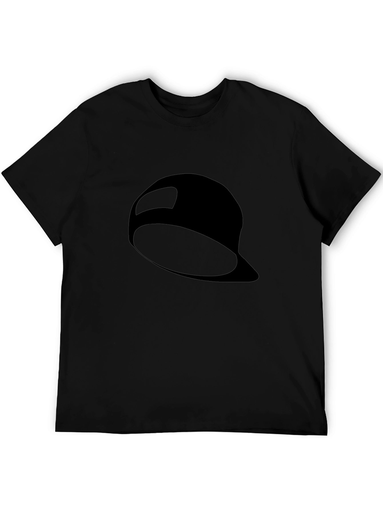Black T-Shirt with Hat Graphic