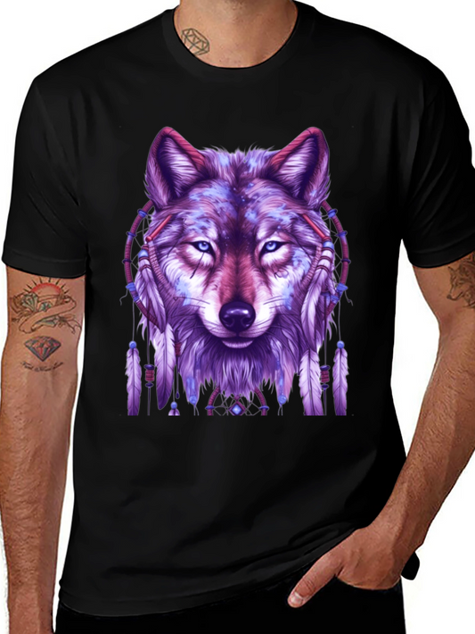 Wolf Dreamcatcher Graphic Tee - Black