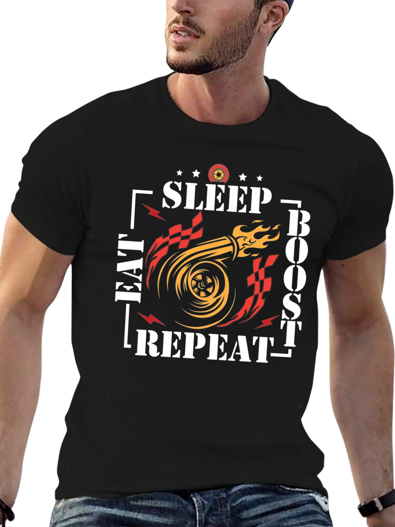 Sleep Eat Boost Repeat Black T-Shirt