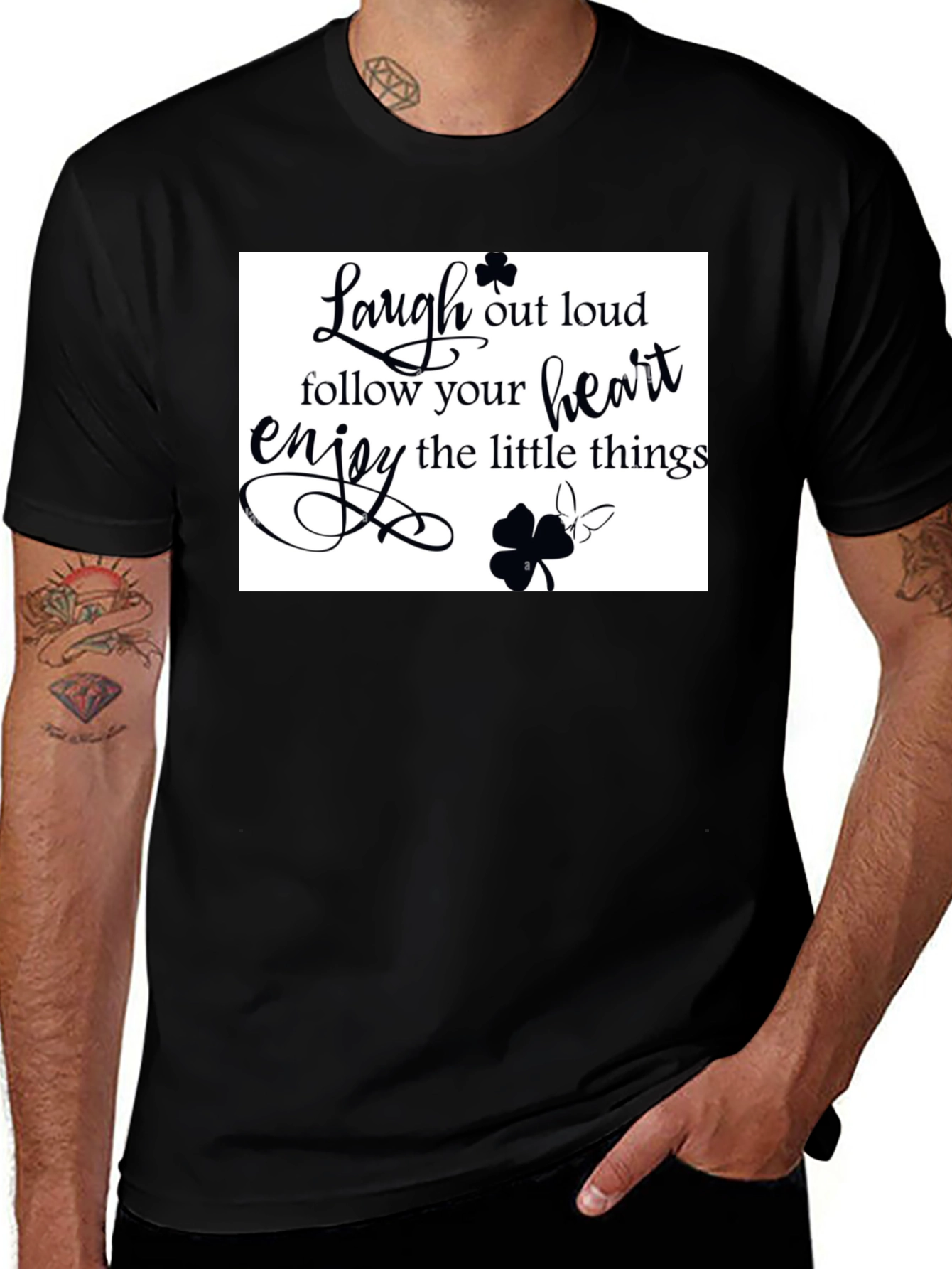 Laugh Out Loud Graphic Tee - Black