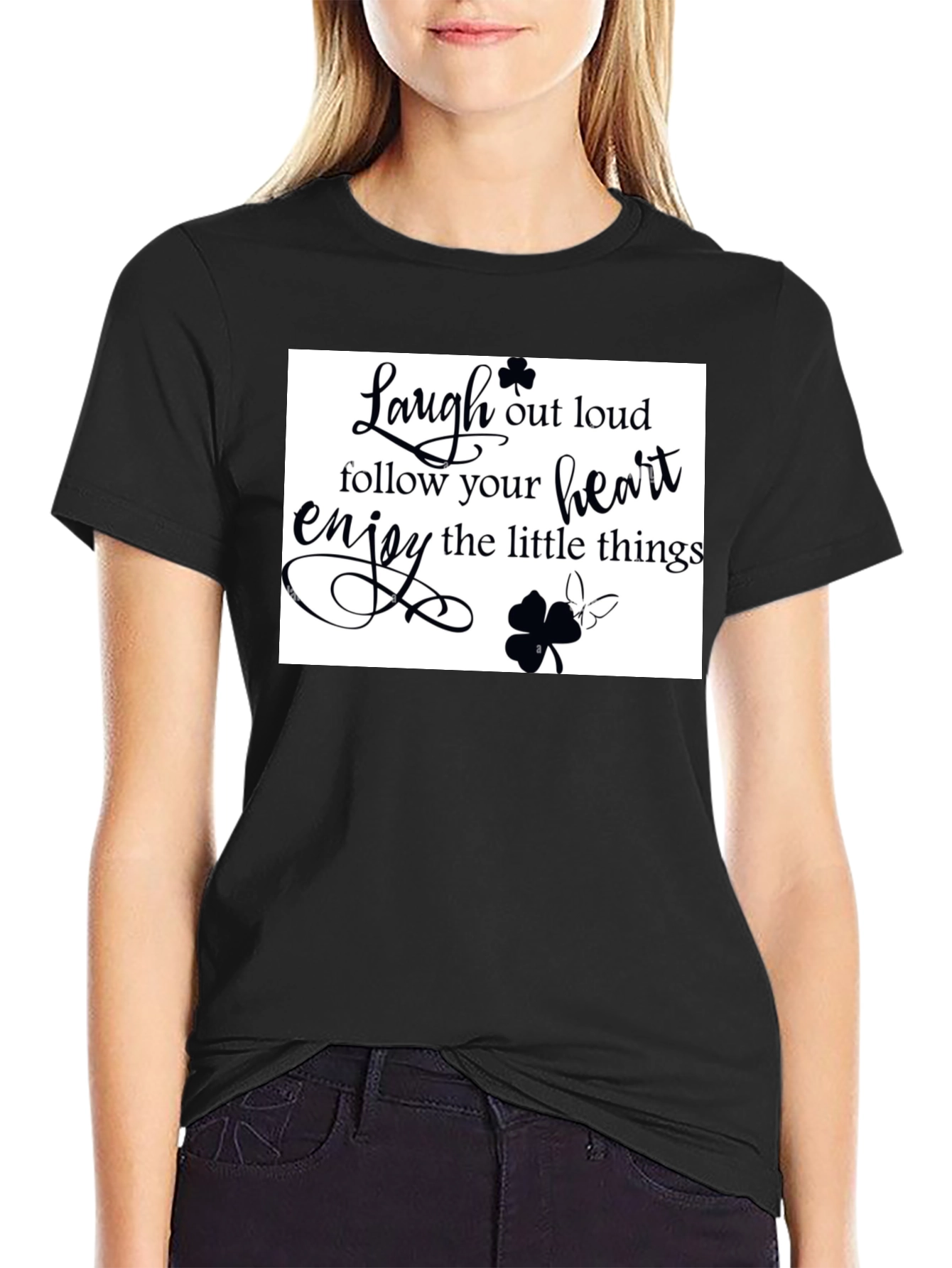 Laugh Out Loud Graphic Tee - Black