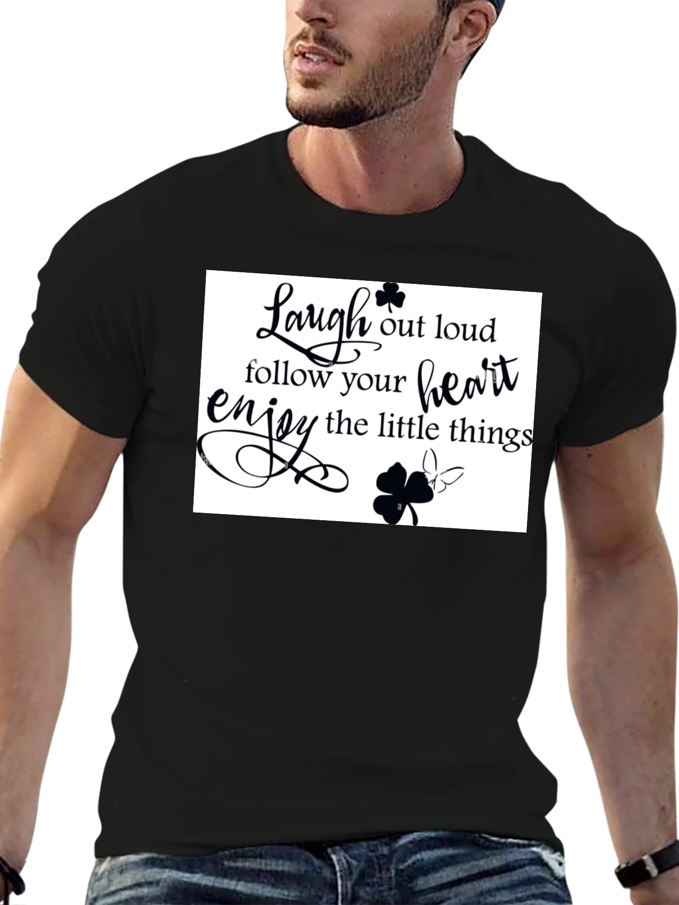 Laugh Out Loud Graphic Tee - Black