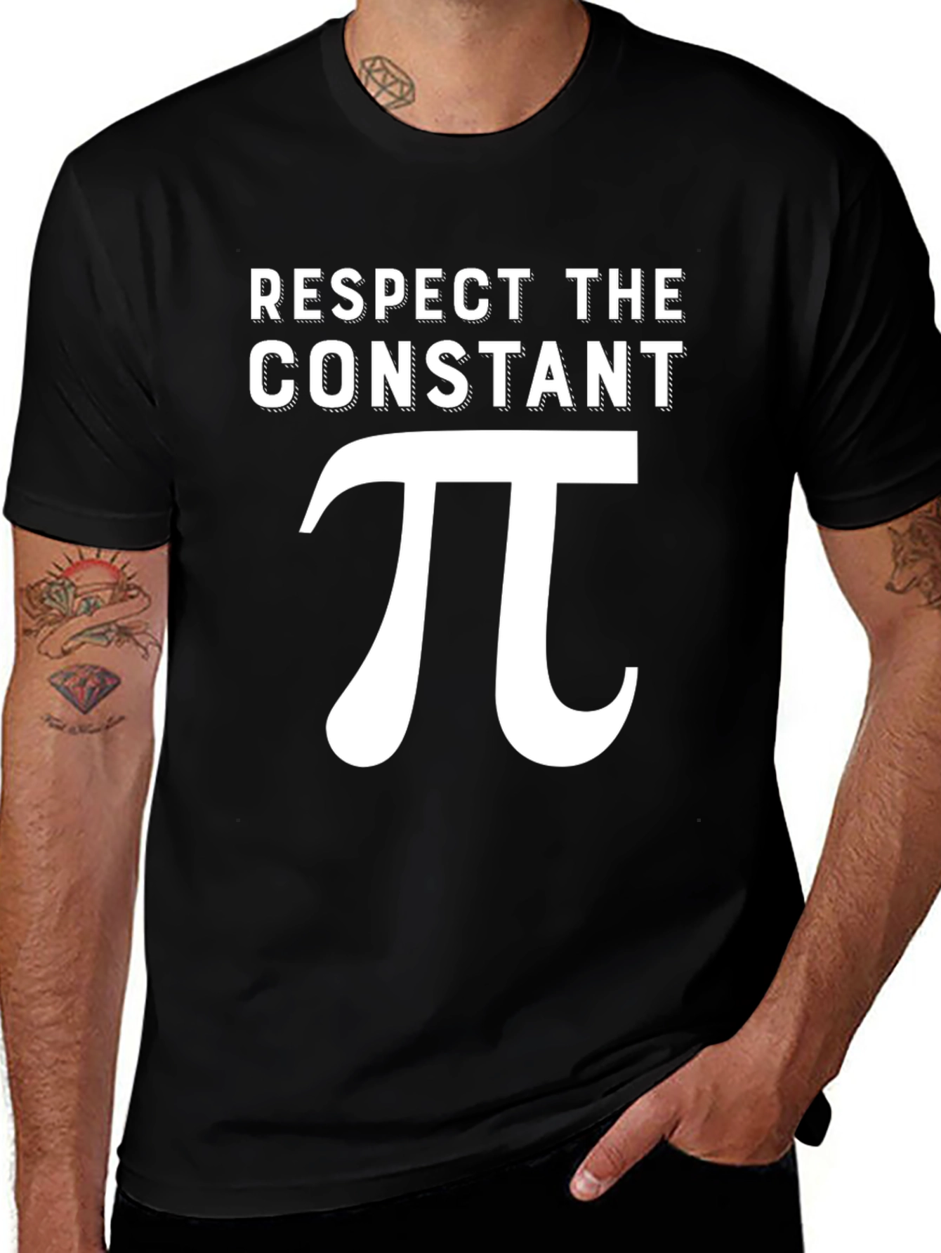 Respect The Constant Pi Graphic T-Shirt - Black