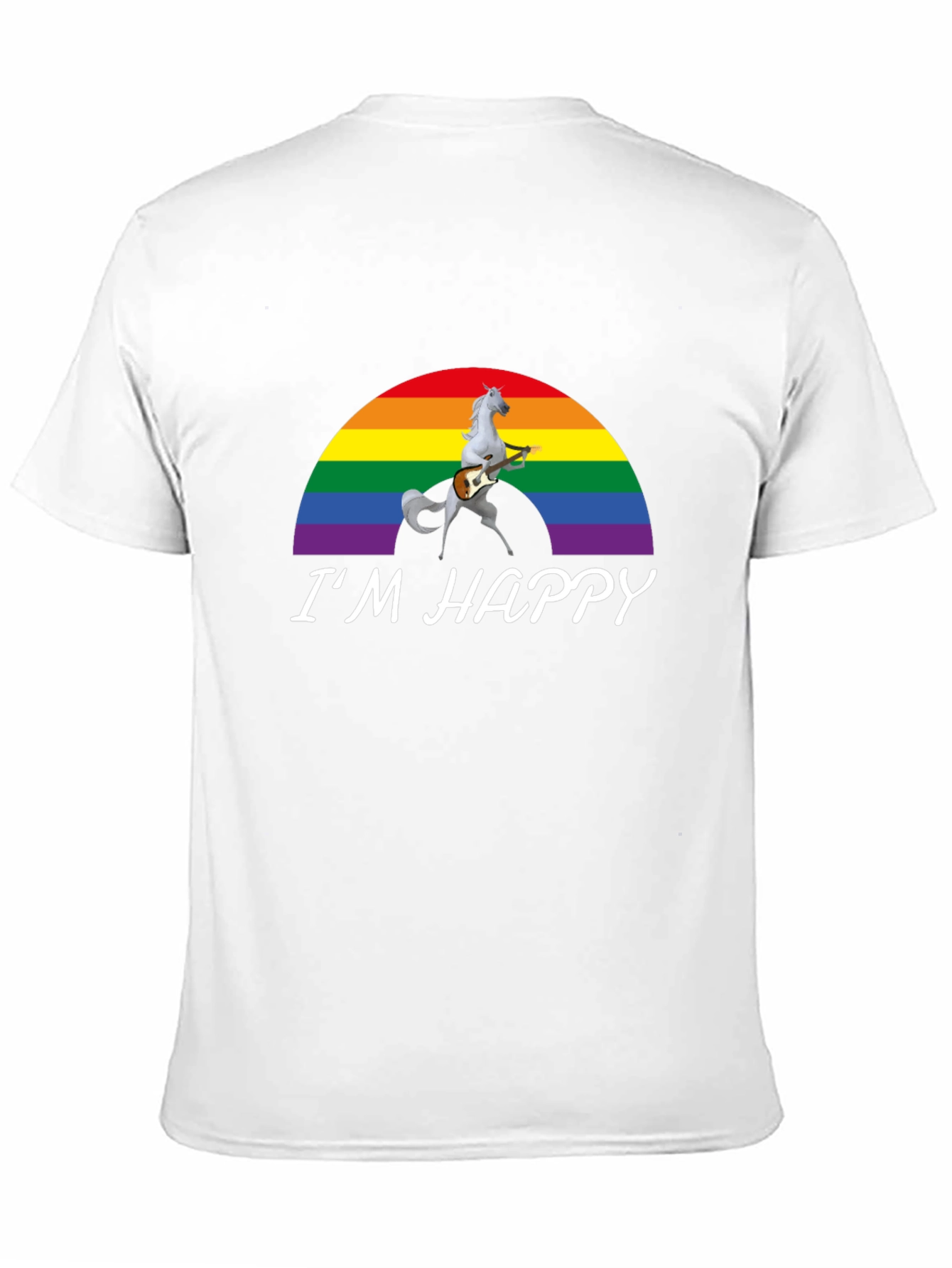 Im Happy Rainbow Unicorn Guitar T-Shirt