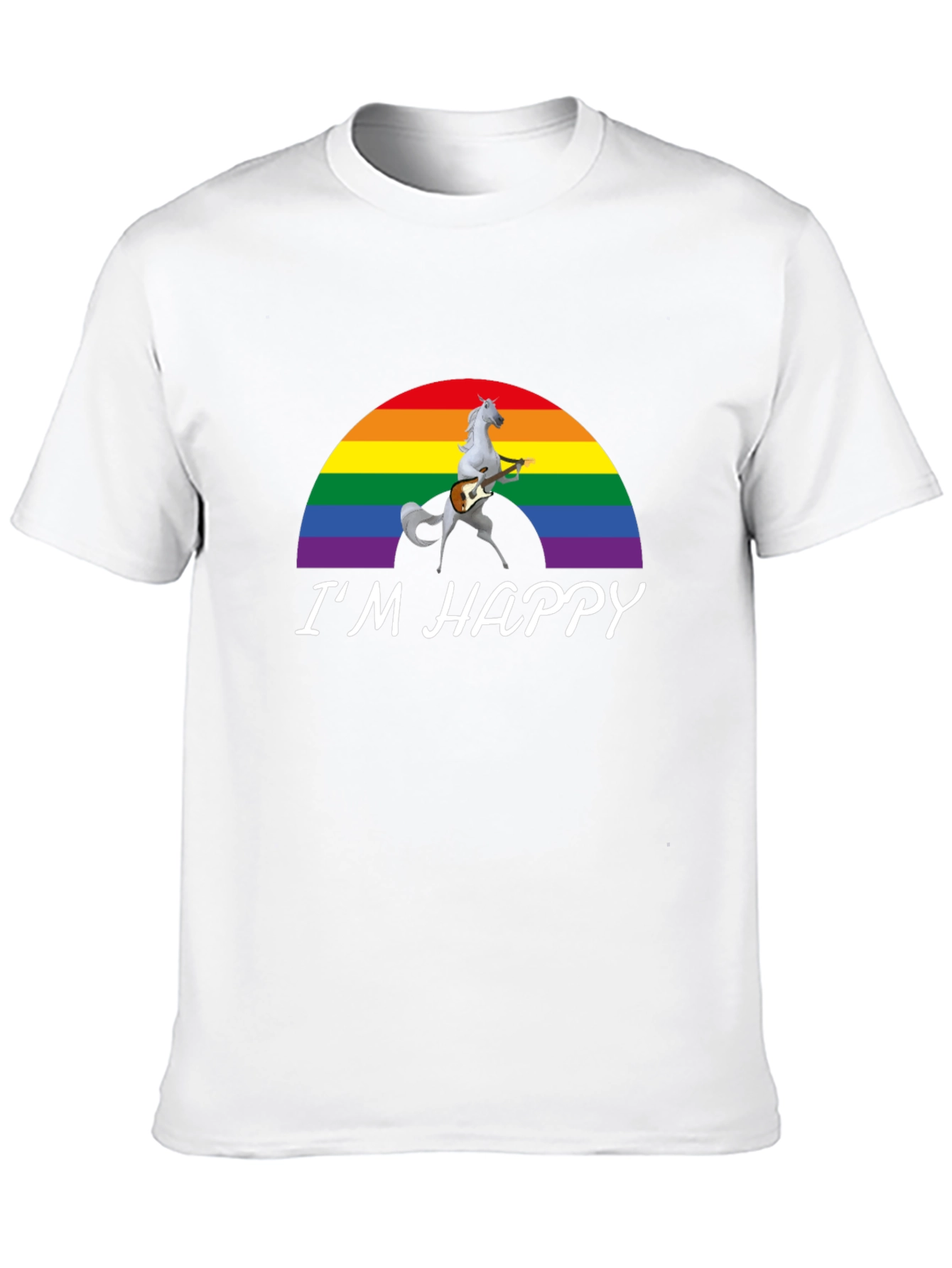 Im Happy Rainbow Unicorn Guitar T-Shirt