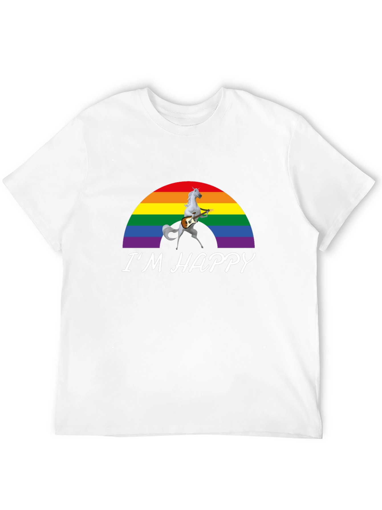 Im Happy Rainbow Unicorn Guitar T-Shirt