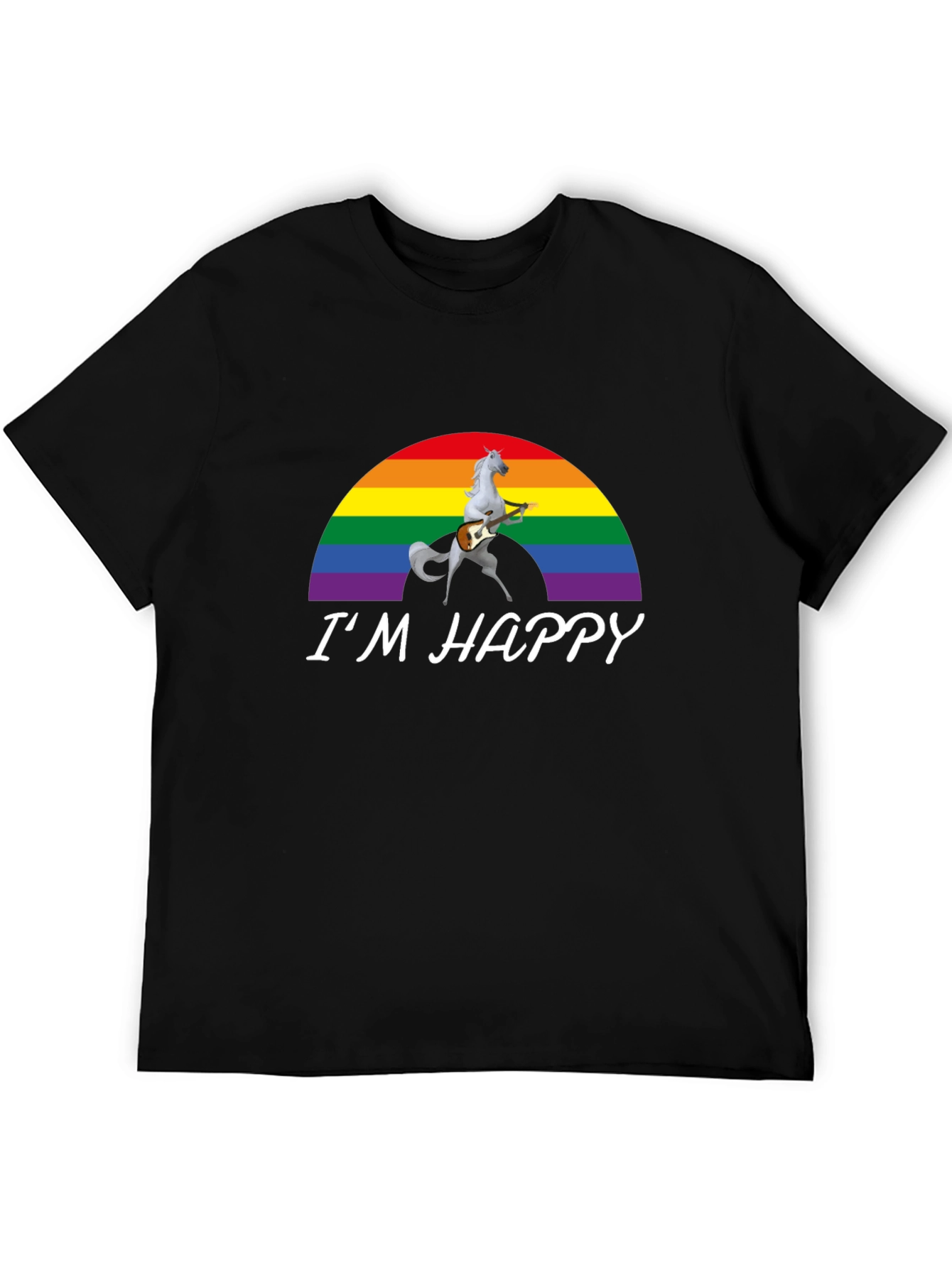 Im Happy Rainbow Unicorn Guitar T-Shirt