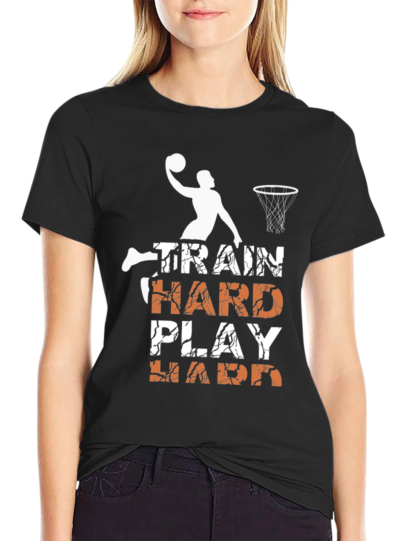 Train Hard Play Hard Basketball Graphic Tee