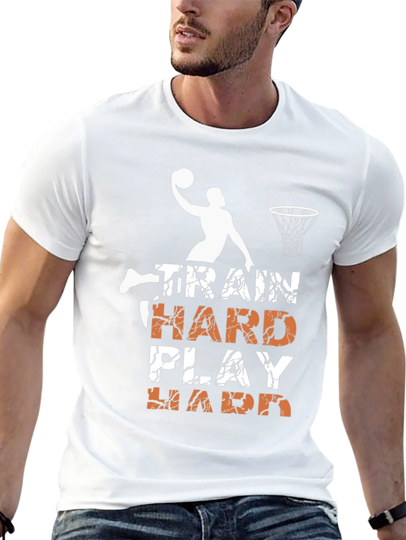 Train Hard Play Hard Basketball Graphic Tee