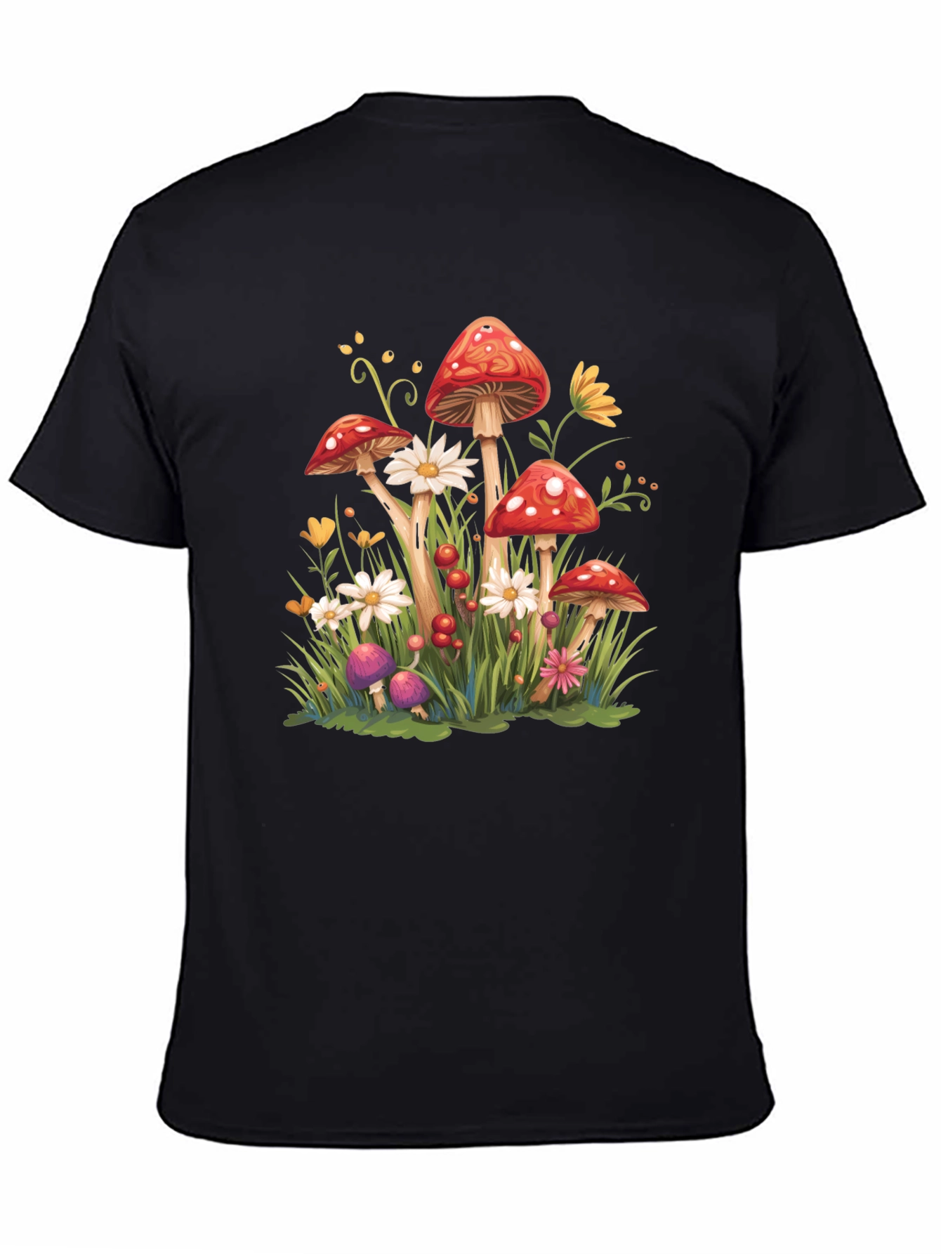 Mushroom Meadow Graphic Tee - Whimsical Nature Shirt