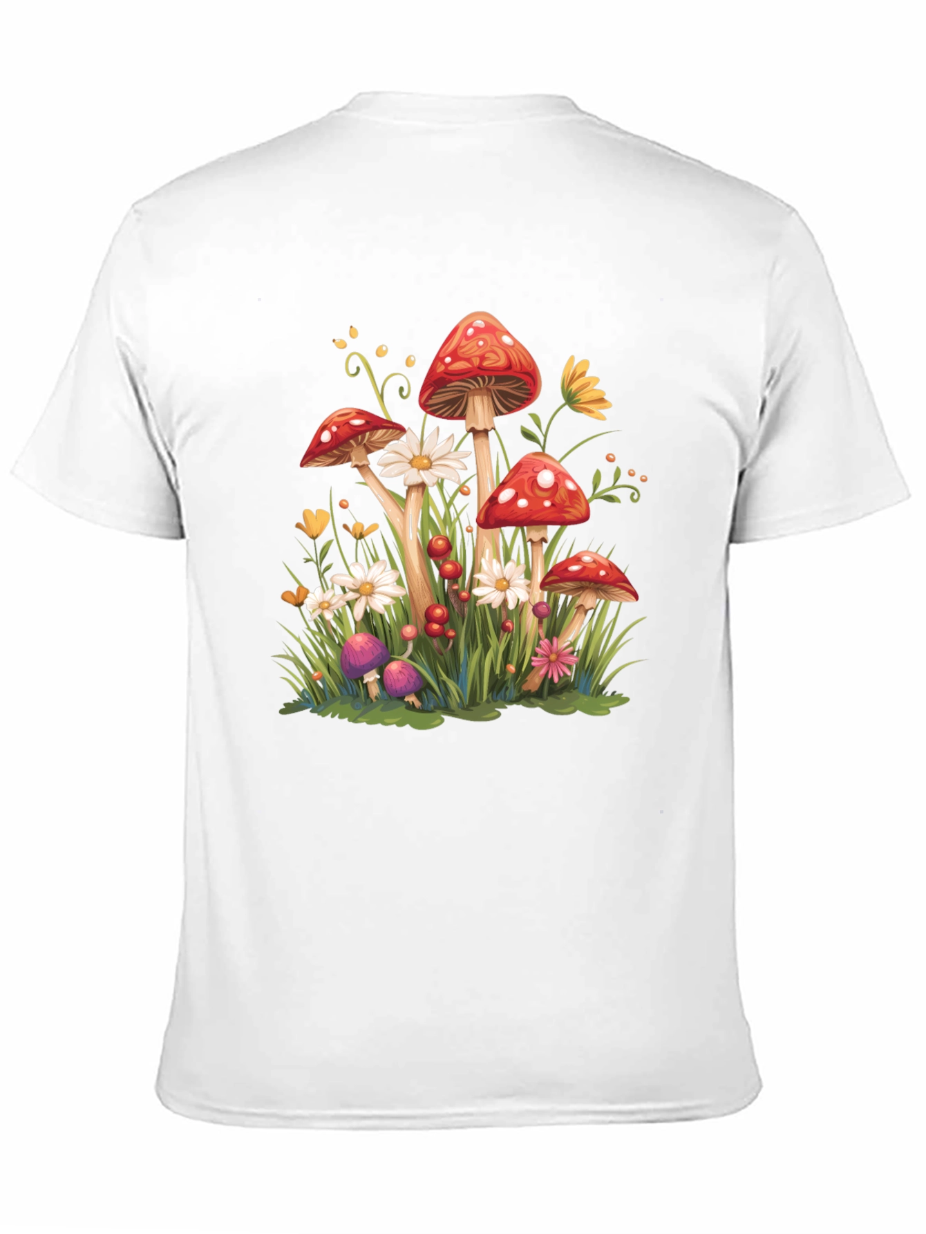 Mushroom Meadow Graphic Tee - Whimsical Nature Shirt