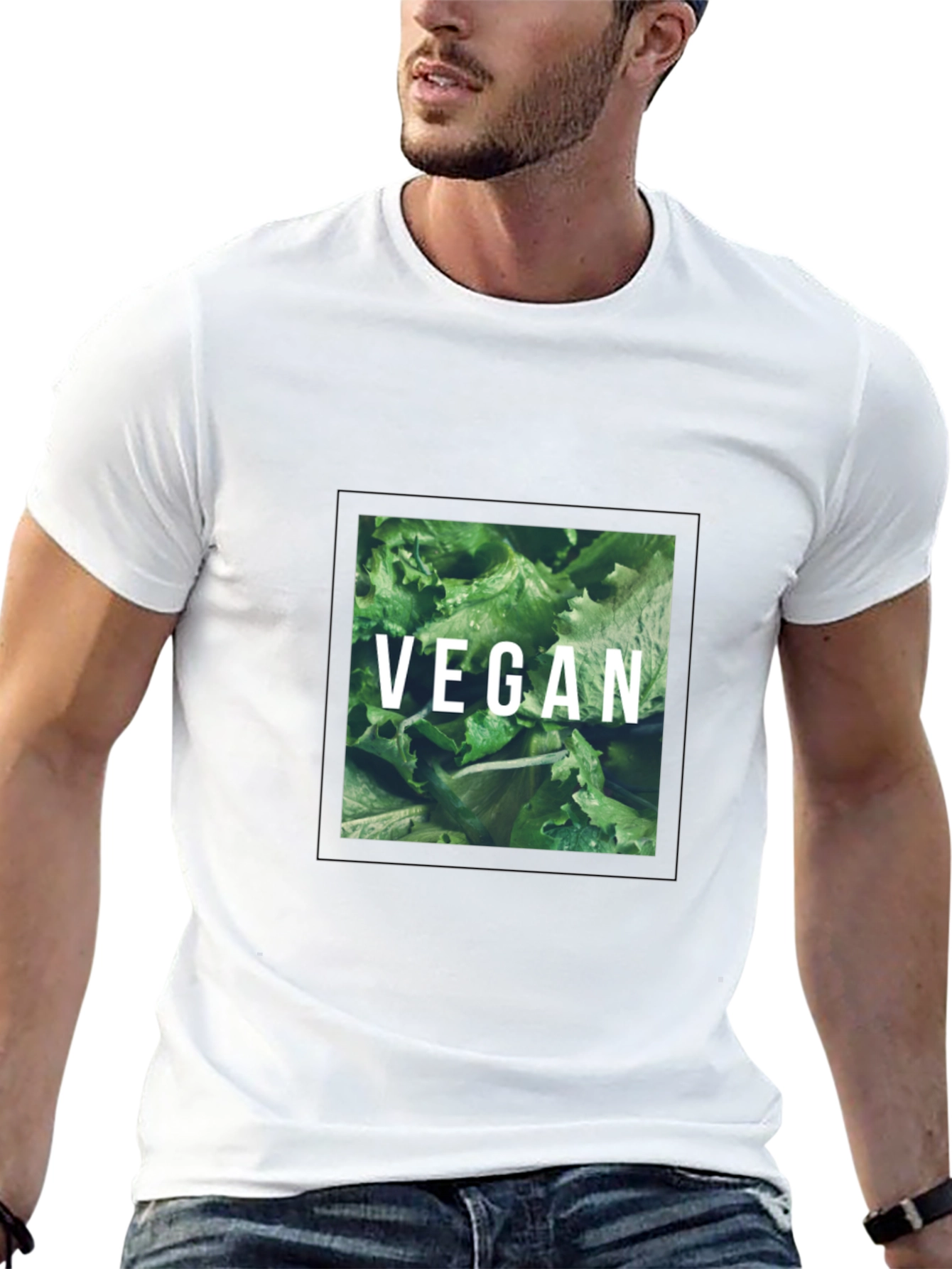 Vegan Lettuce Graphic Tee - Black Cotton T-Shirt