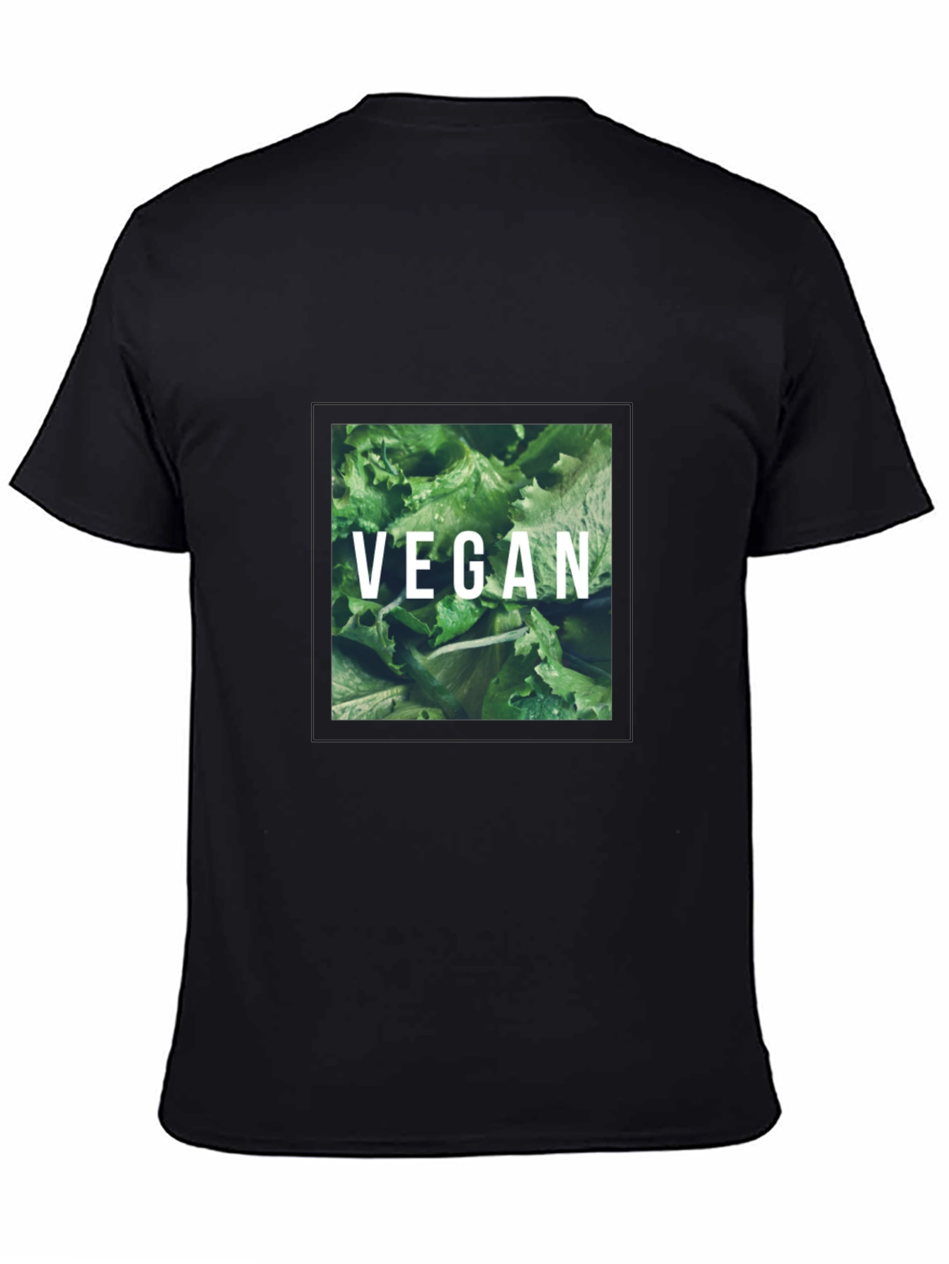 Vegan Lettuce Graphic Tee - Black Cotton T-Shirt