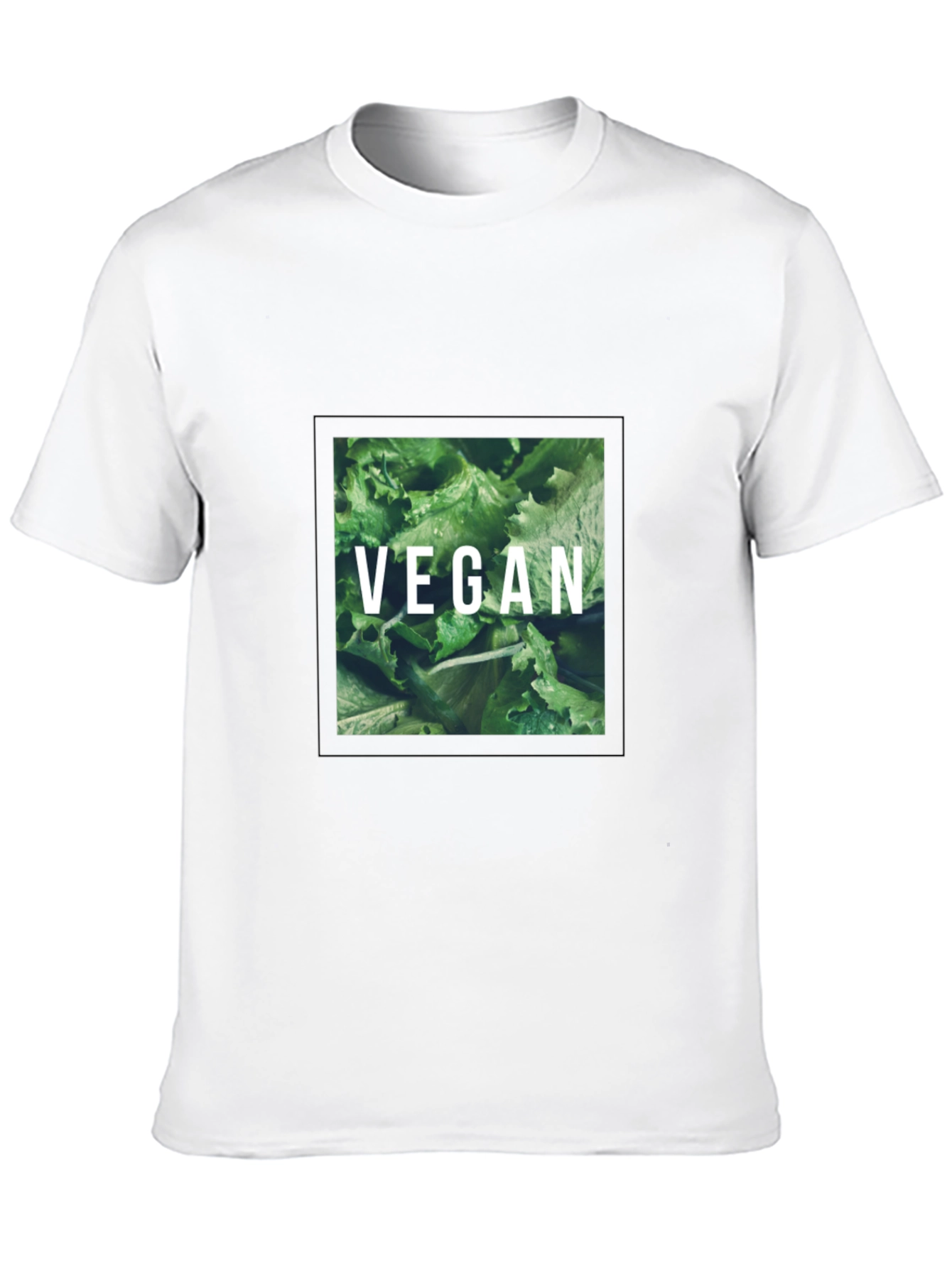 Vegan Lettuce Graphic Tee - Black Cotton T-Shirt