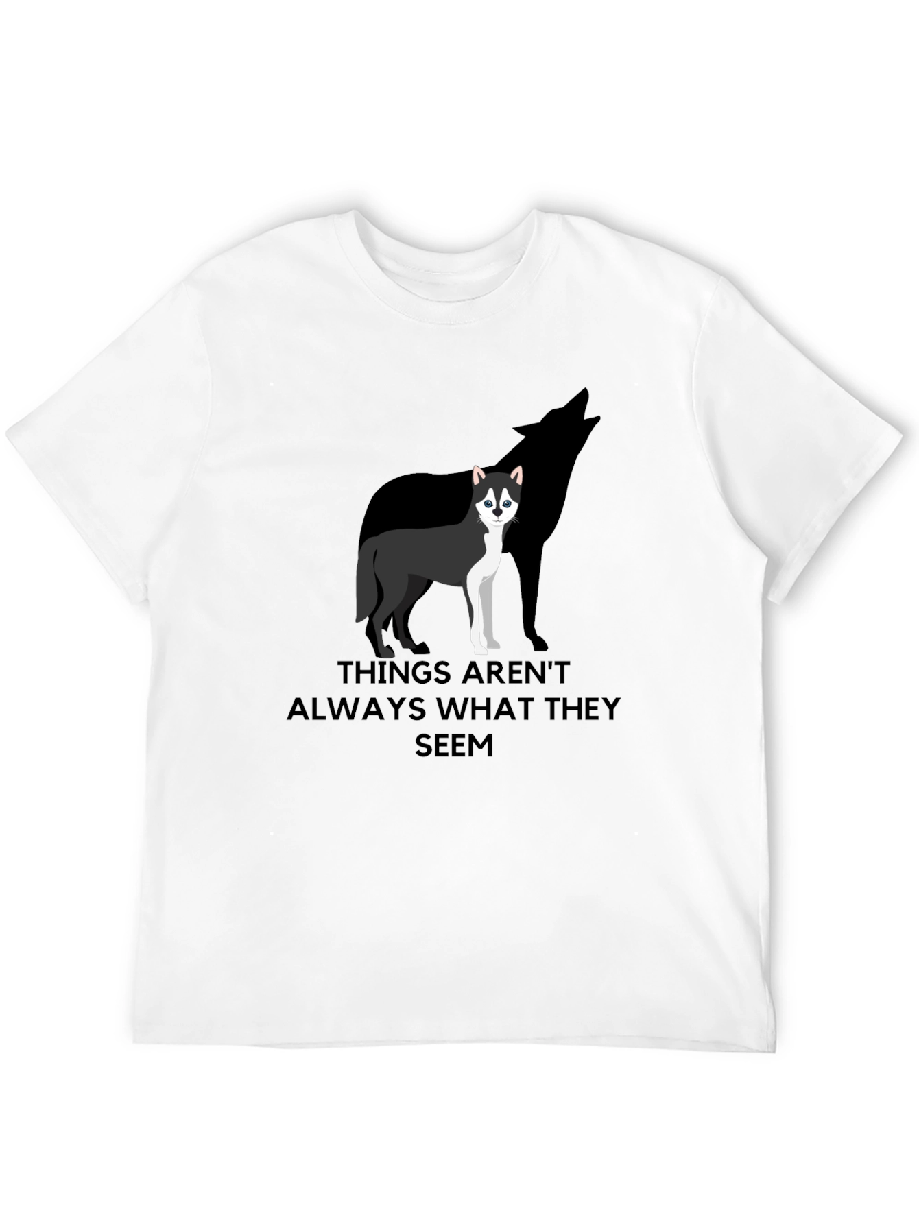 Husky Wolf Silhouette Graphic T-Shirt