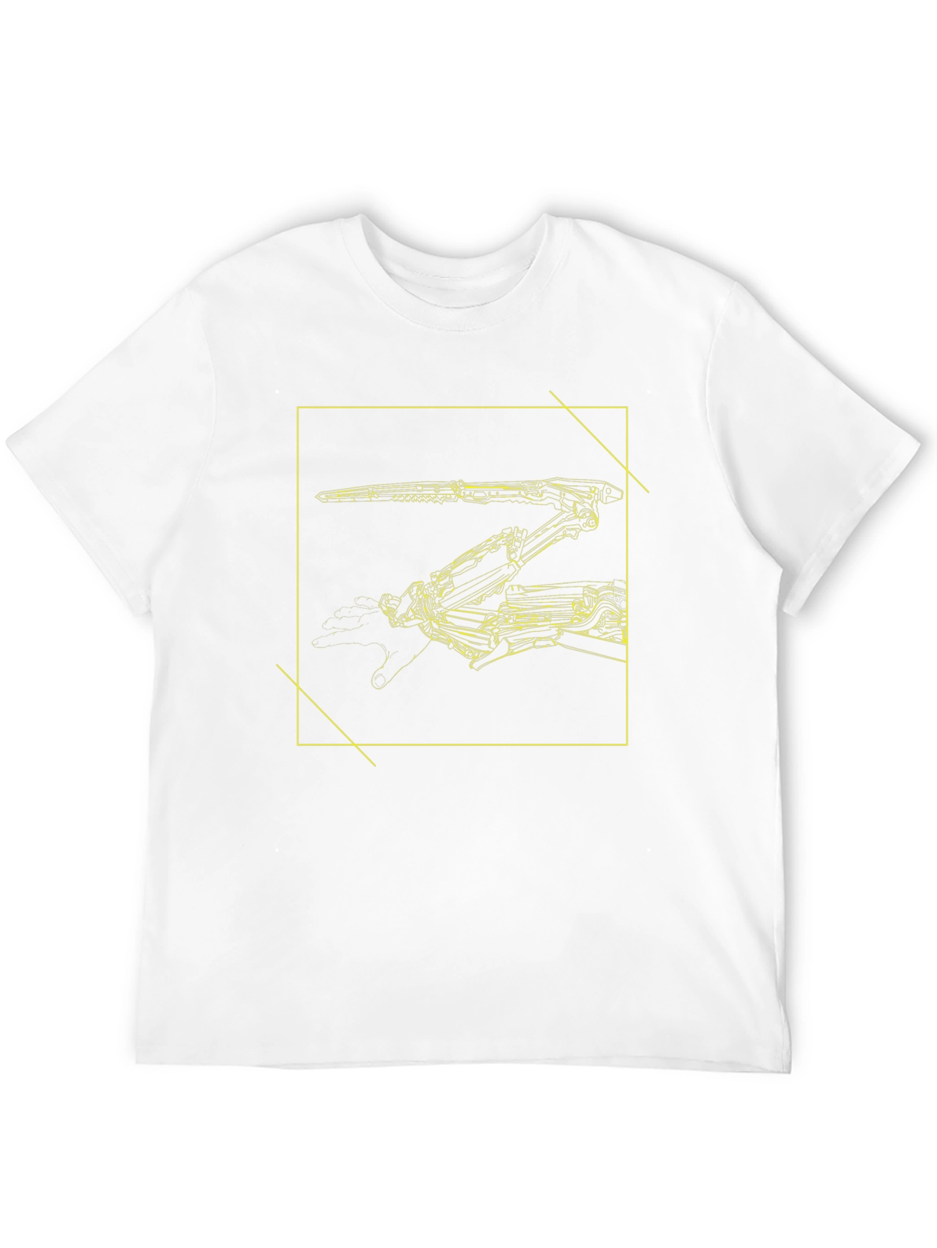 Futuristic Robot Arm Graphic Black Tee