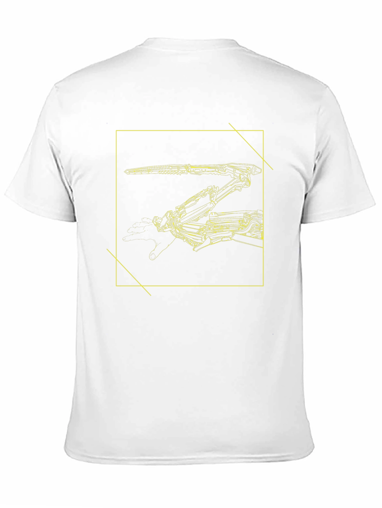 Futuristic Robot Arm Graphic Black Tee