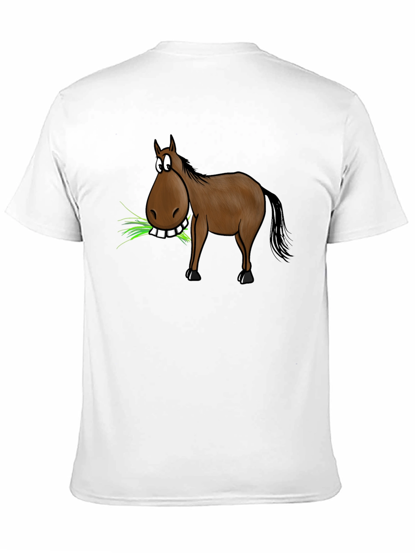 Funny Horse Eating Grass Graphic Tee