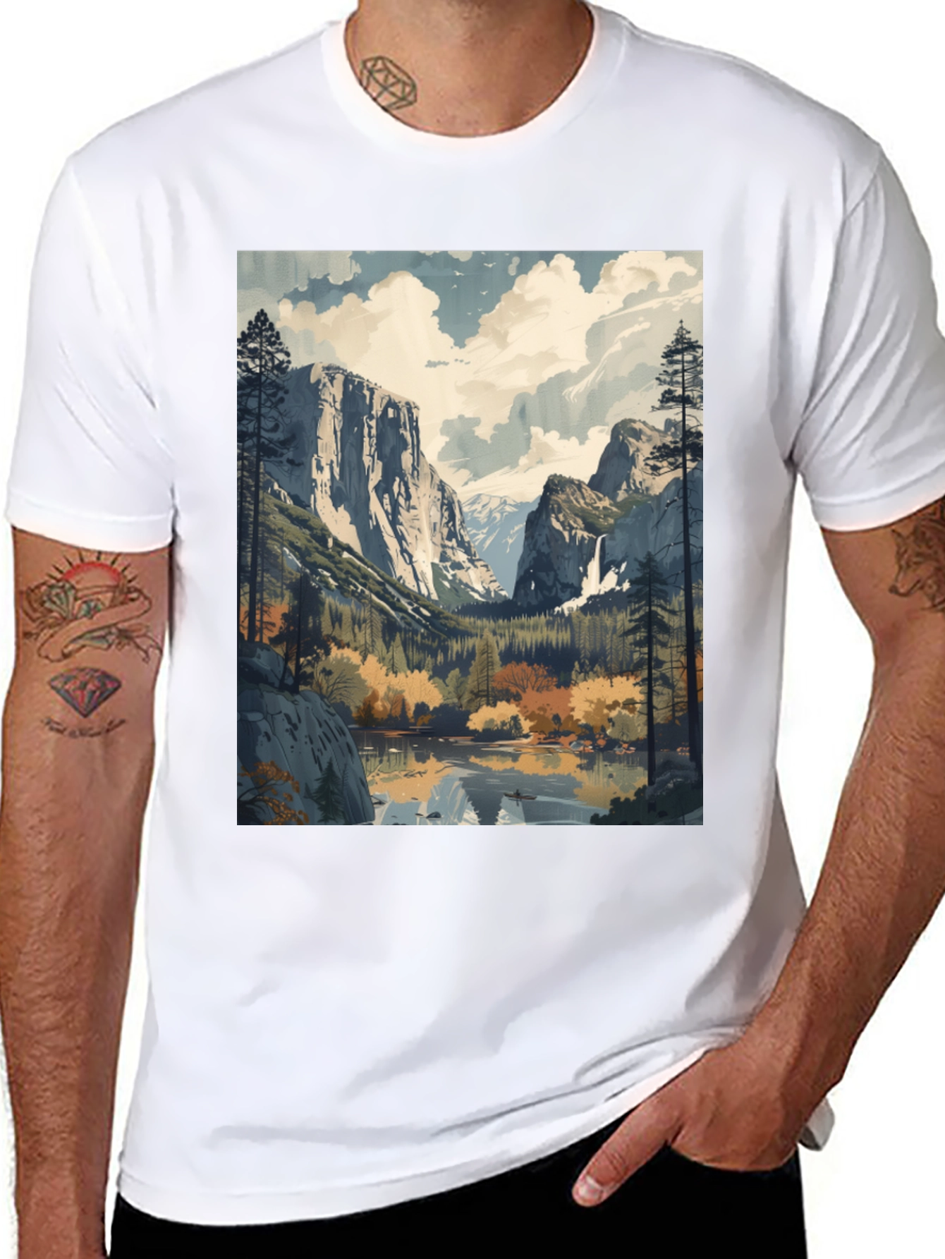 Yosemite Valley Landscape Graphic Tee