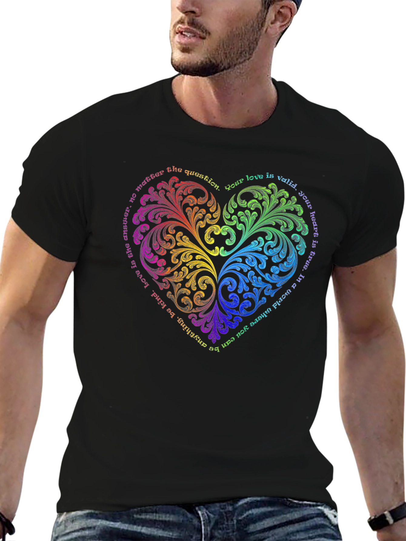 Rainbow Heart Love T-Shirt