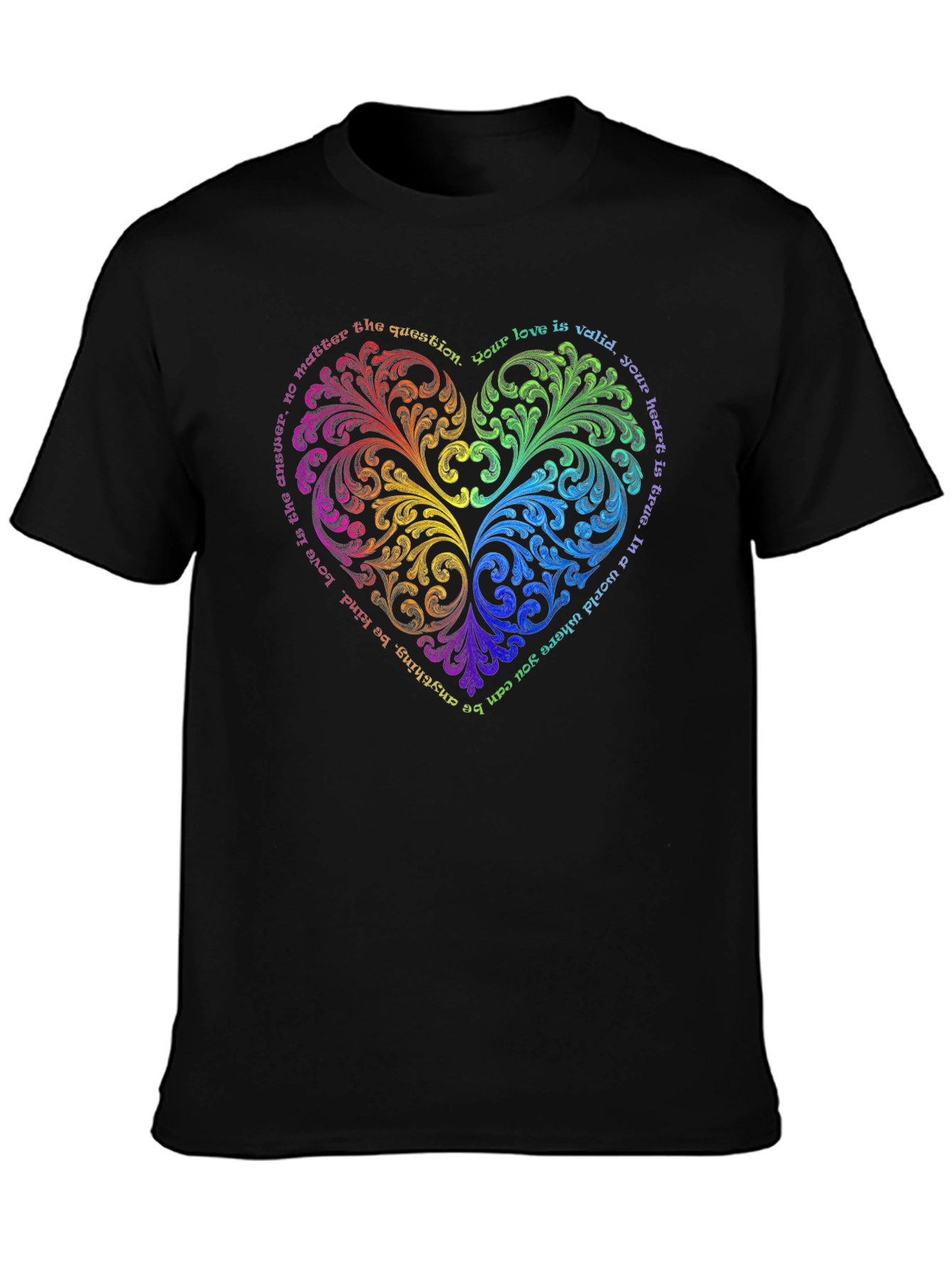 Rainbow Heart Love T-Shirt