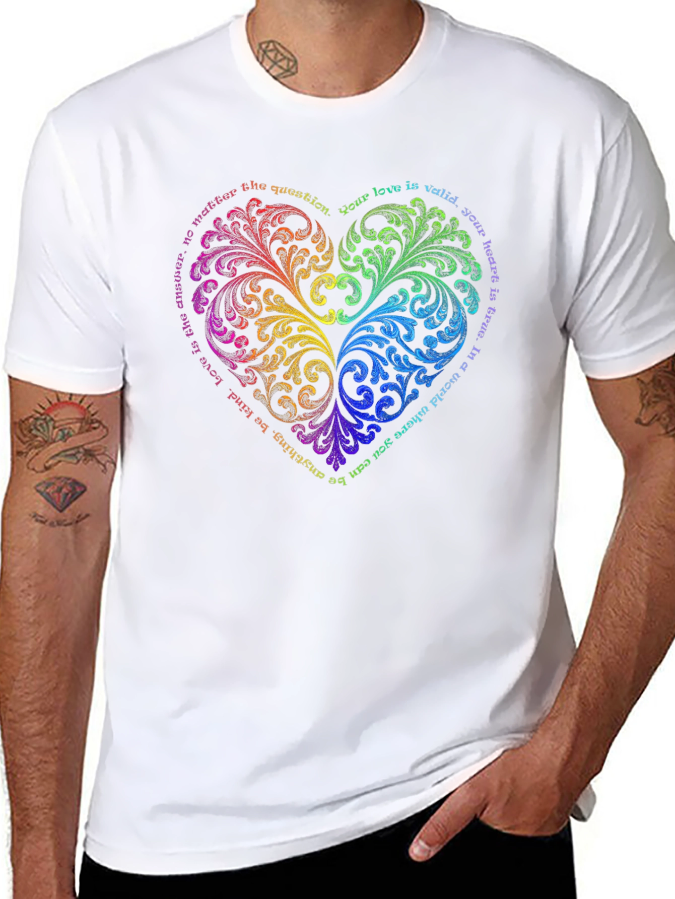 Rainbow Heart Love T-Shirt