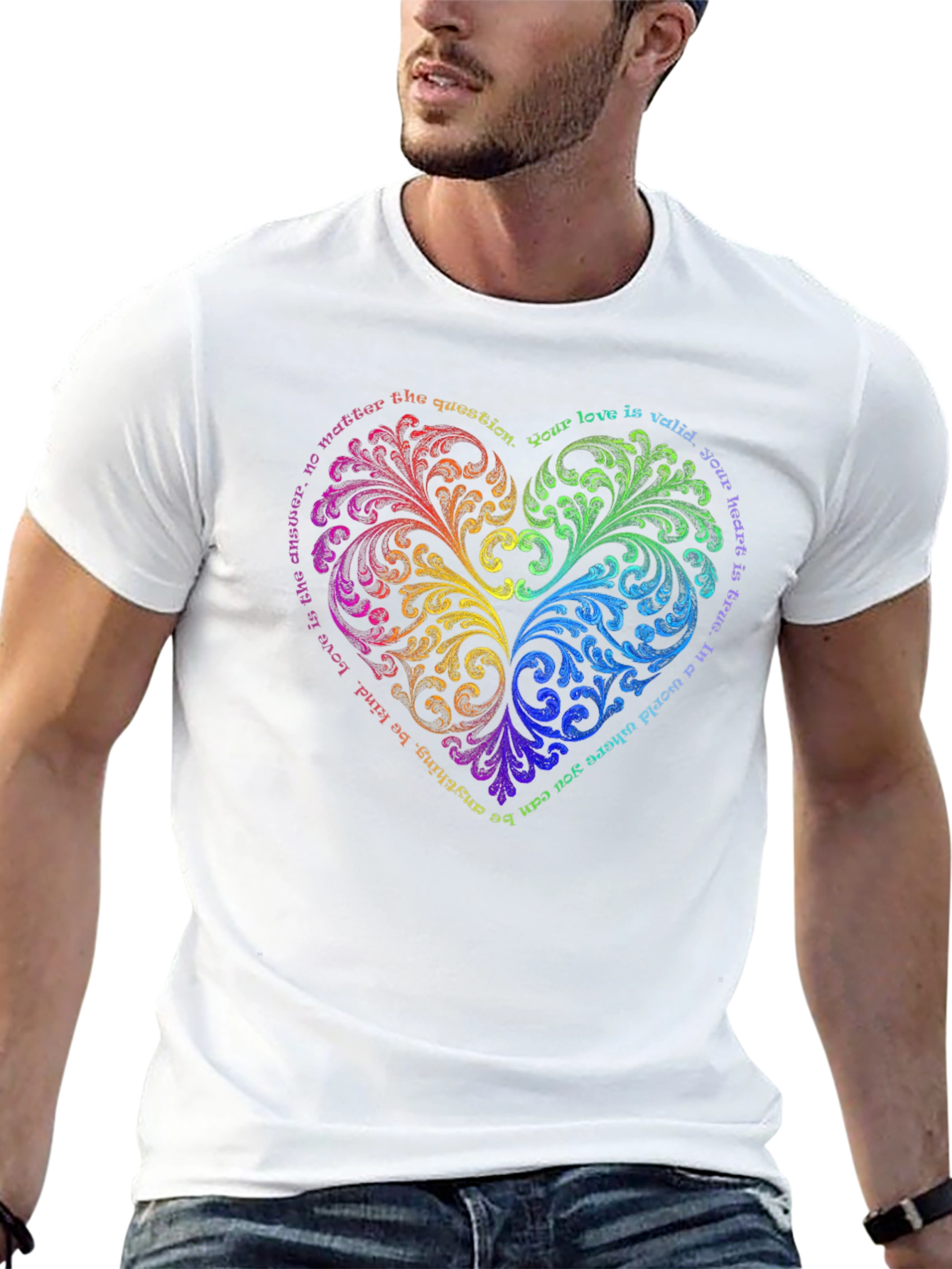 Rainbow Heart Love T-Shirt