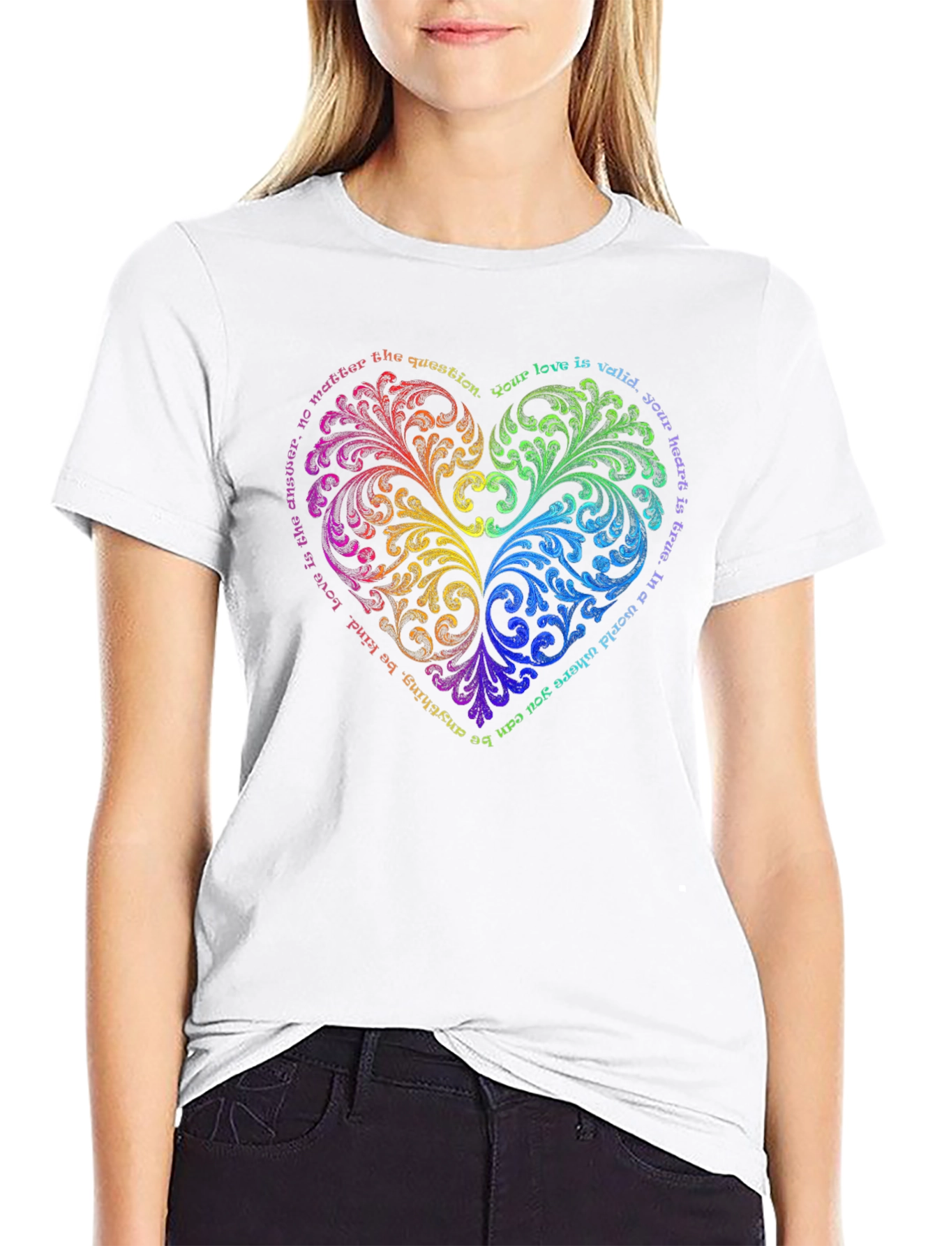 Rainbow Heart Love T-Shirt