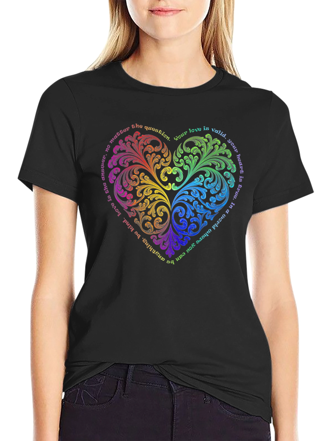 Rainbow Heart Love T-Shirt