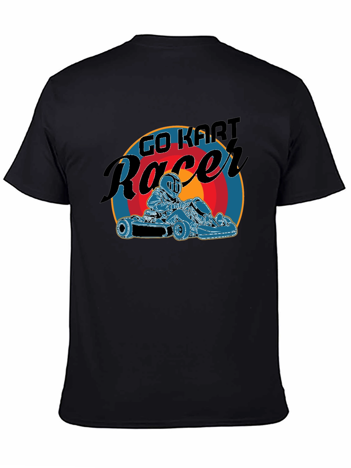 Go Kart Racer Black Graphic T-Shirt