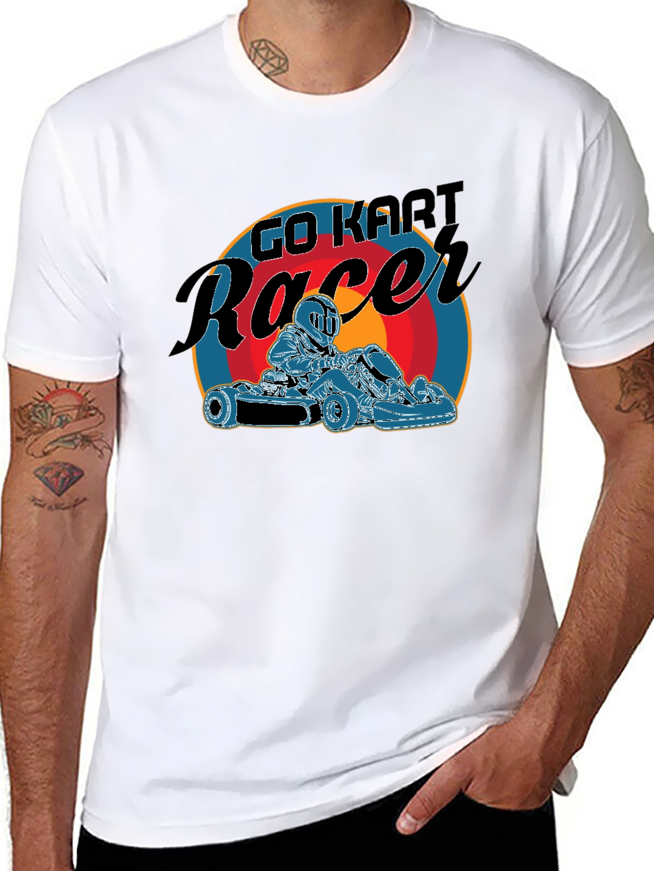 Go Kart Racer Black Graphic T-Shirt
