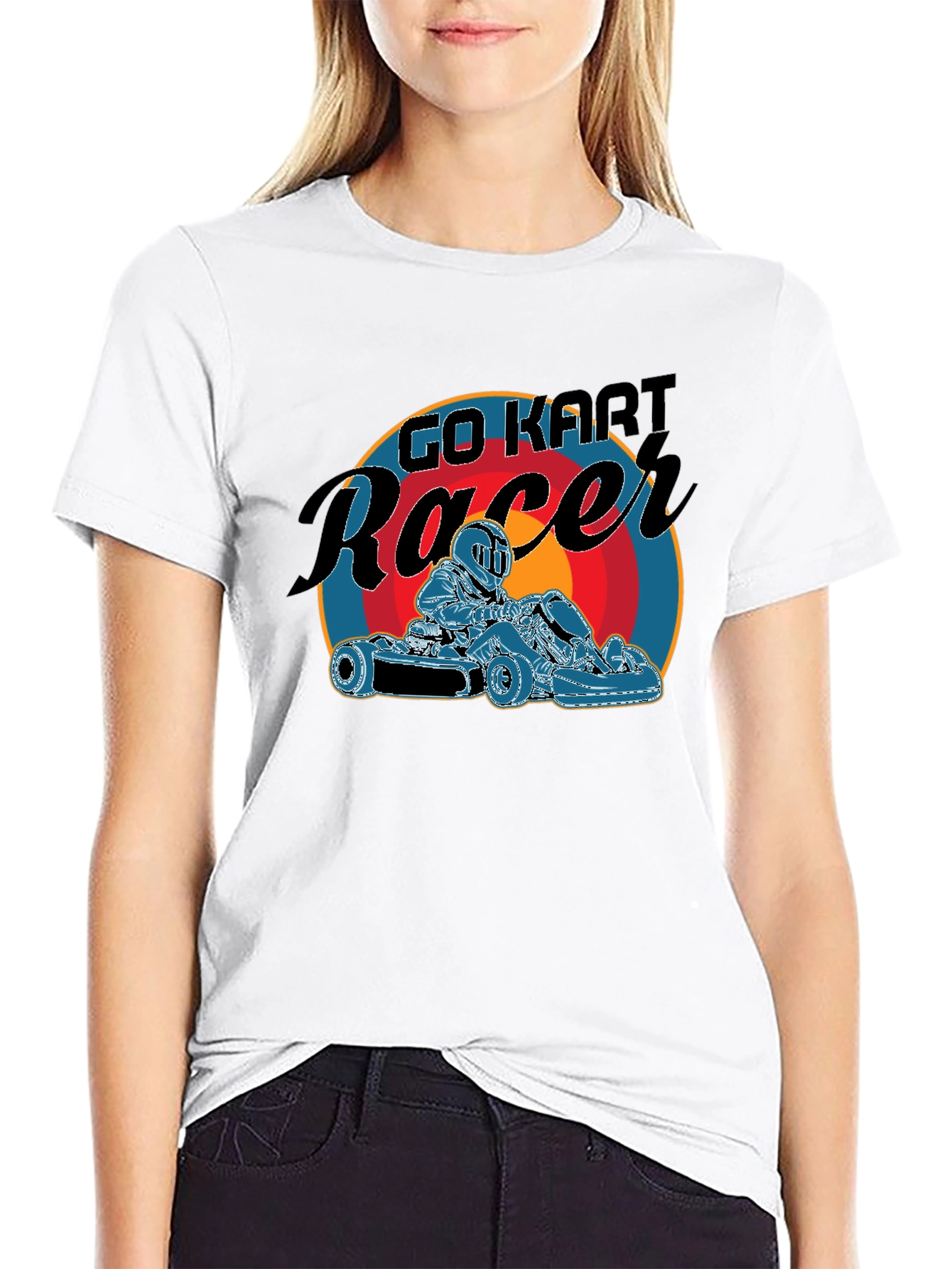 Go Kart Racer Black Graphic T-Shirt