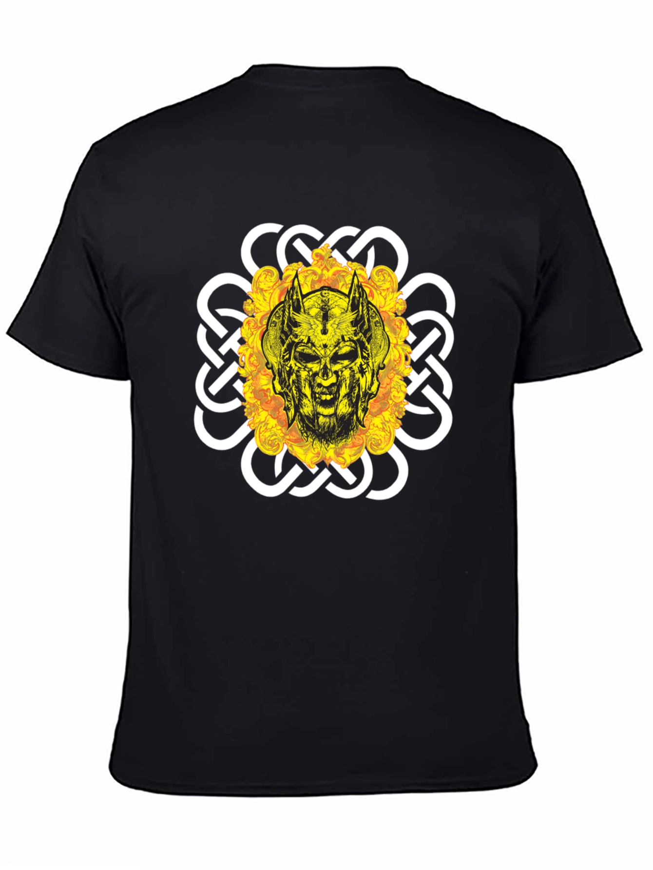 Viking Skull Graphic Tee - Black Cotton Blend