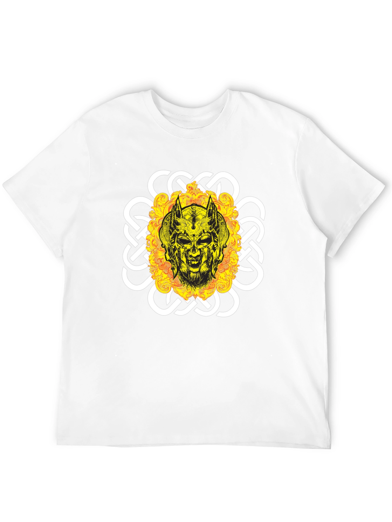 Viking Skull Graphic Tee - Black Cotton Blend