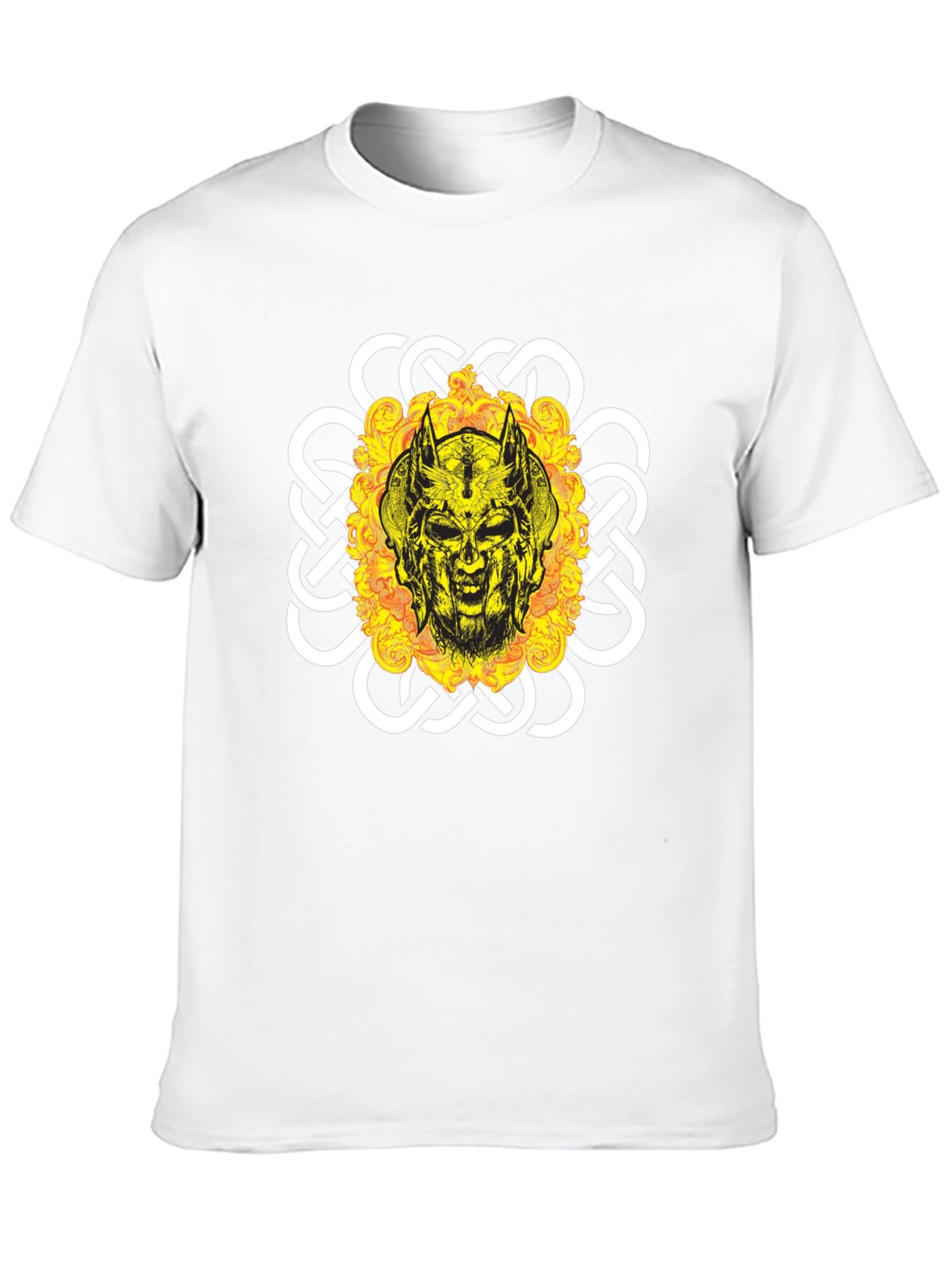 Viking Skull Graphic Tee - Black Cotton Blend