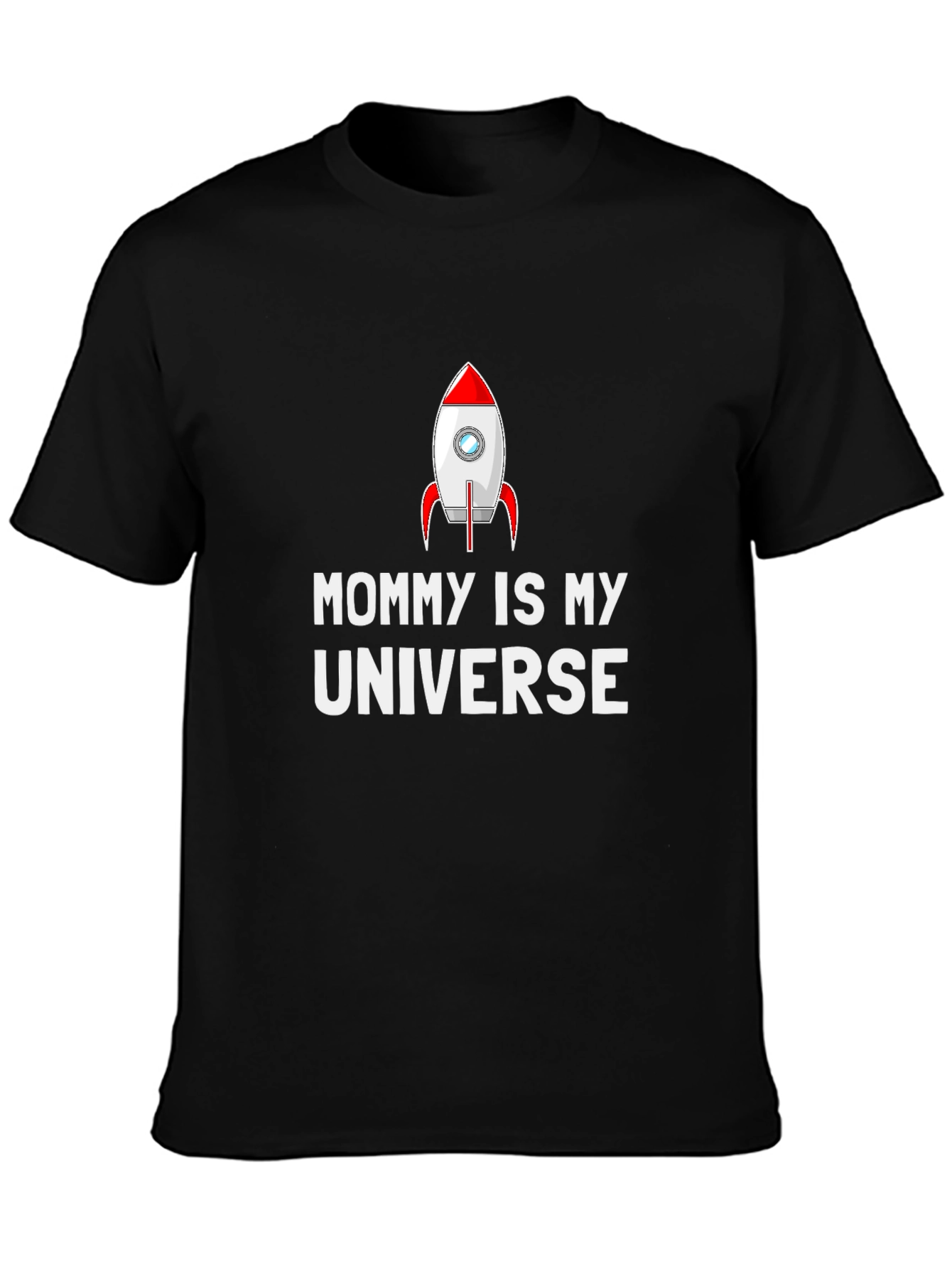 Mommy Is My Universe Rocket Graphic T-Shirt