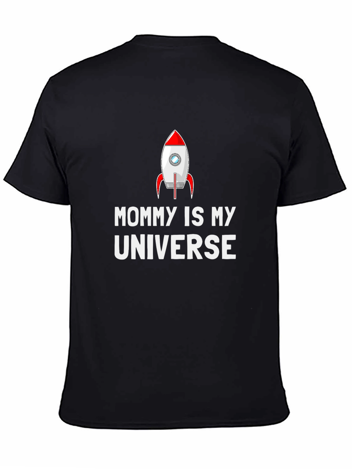 Mommy Is My Universe Rocket Graphic T-Shirt