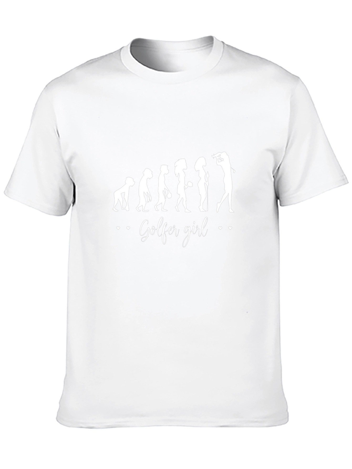 Golfer Girl Evolution T-Shirt - Black Crew Neck