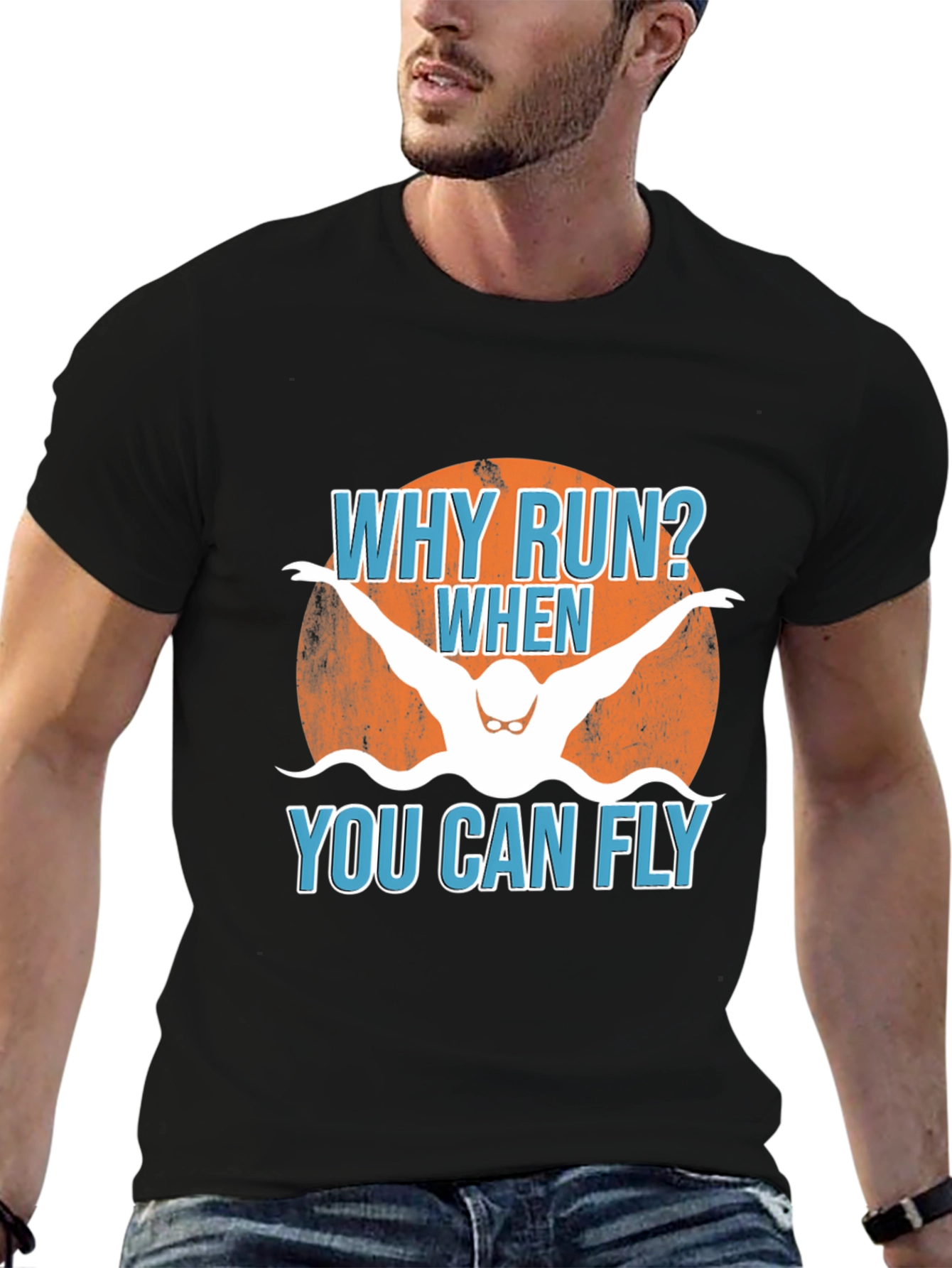 Why Run? Swimmer Graphic Tee