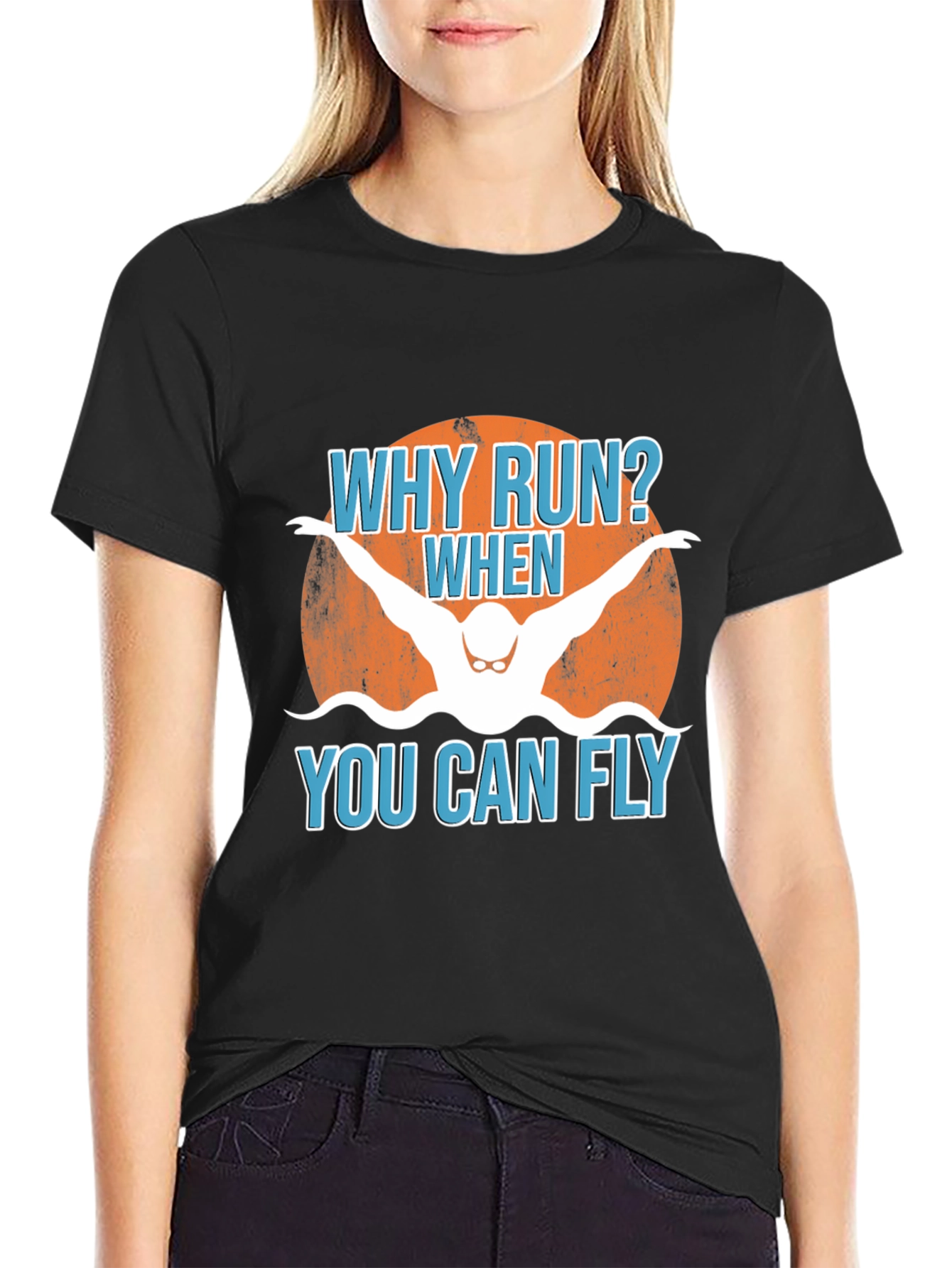 Why Run? Swimmer Graphic Tee