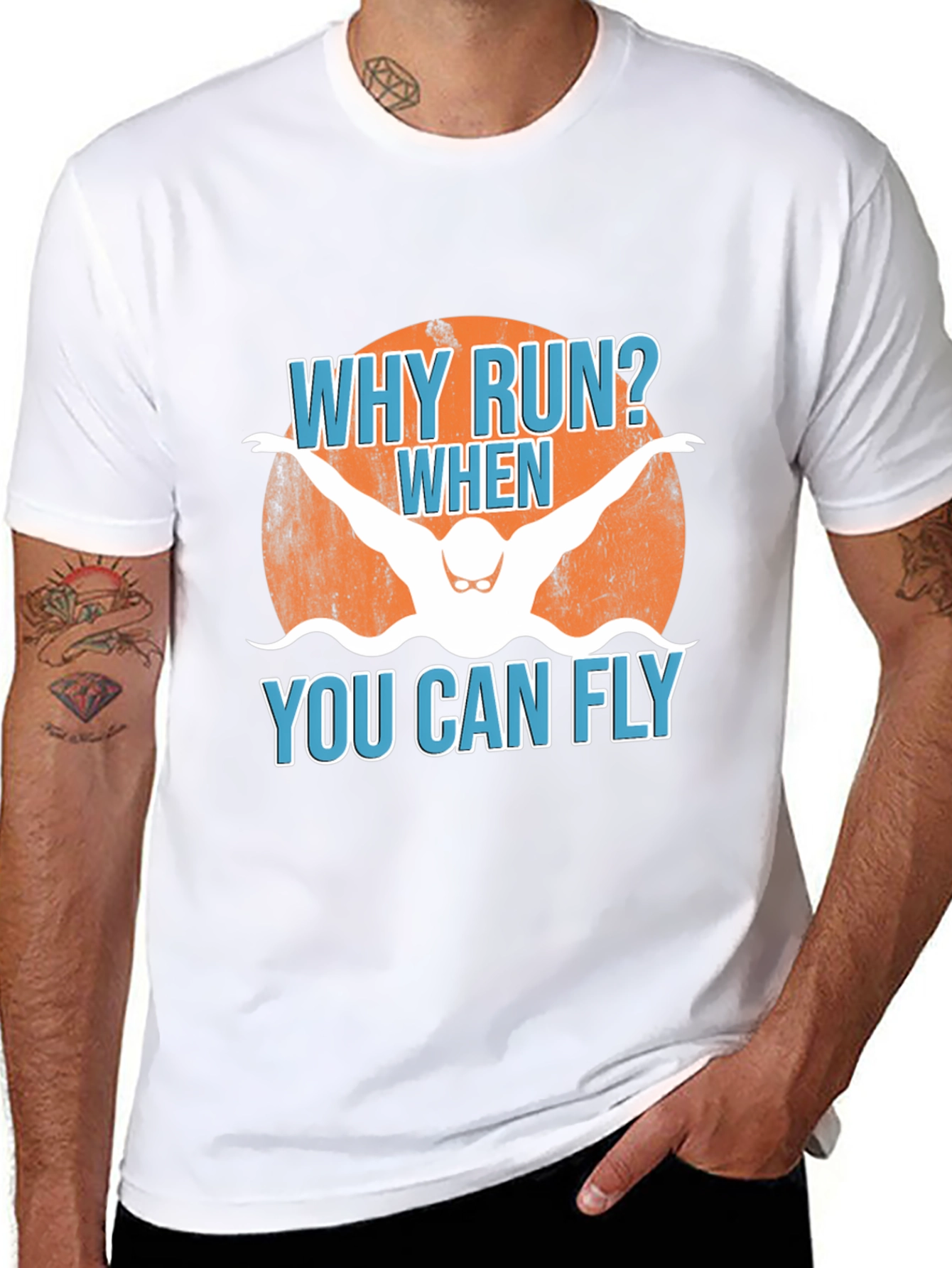 Why Run? Swimmer Graphic Tee