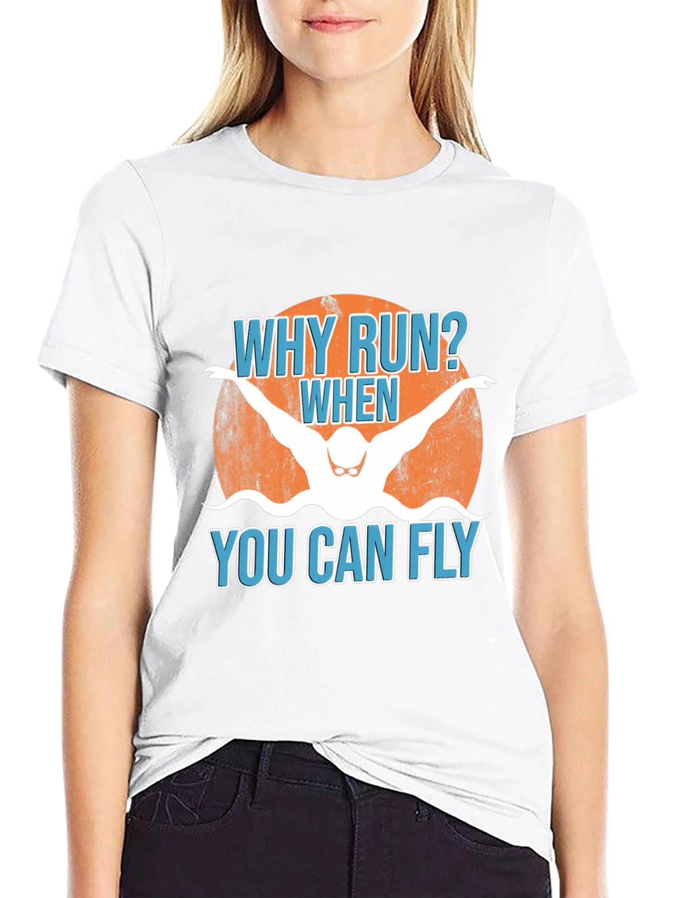 Why Run? Swimmer Graphic Tee